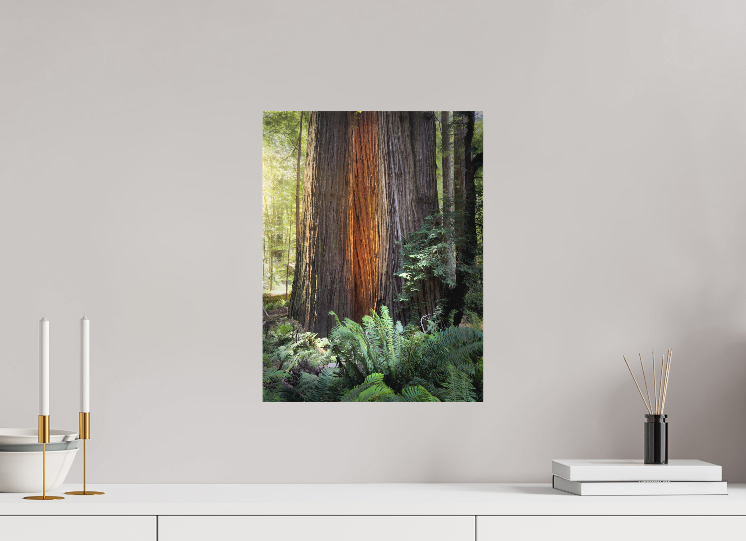 12 x 16″, Fine Art Textile Glow in the Tall Trees Grove