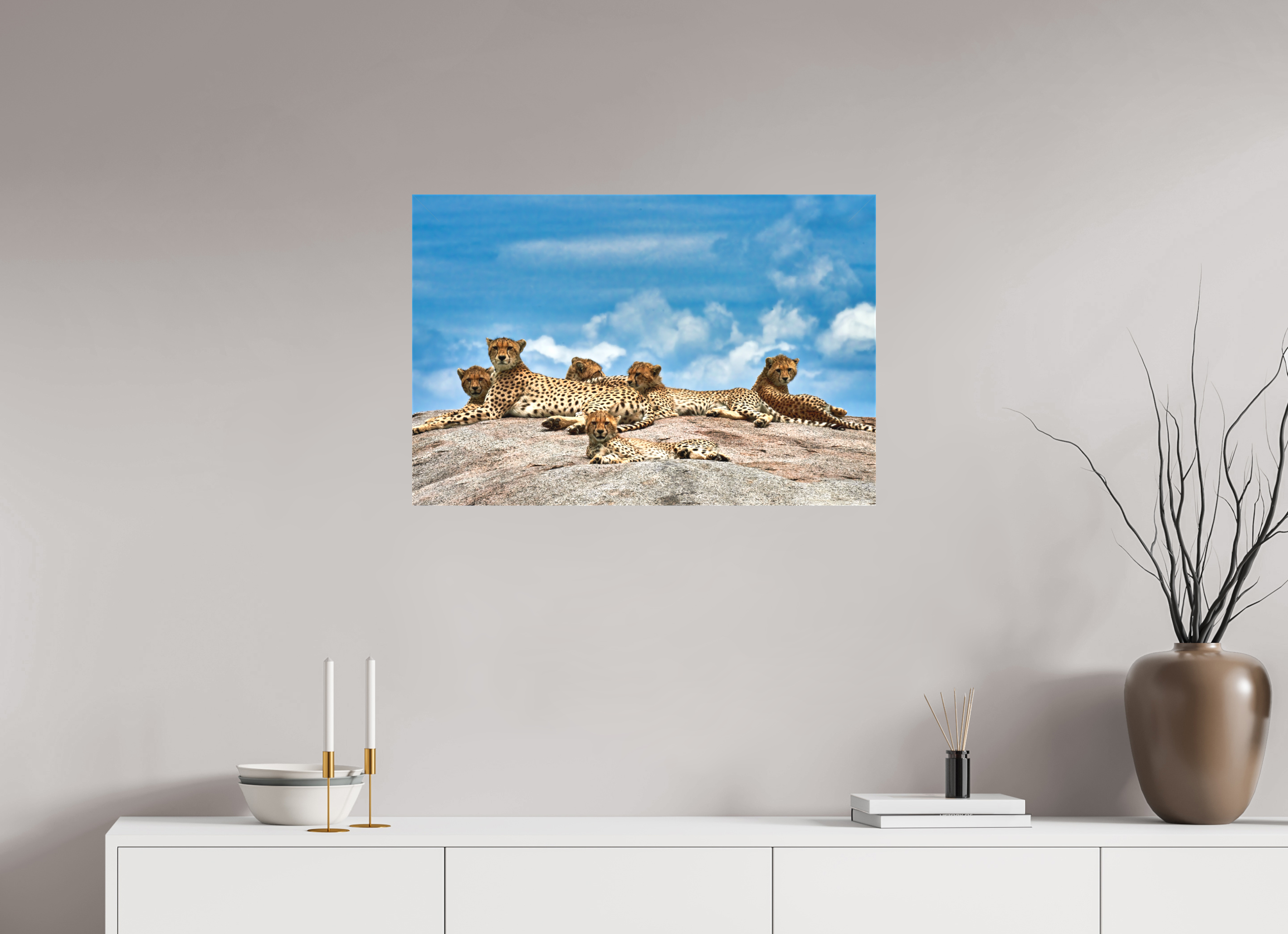 30 x 20″, Fine Art Textile Super Mom & Cubs