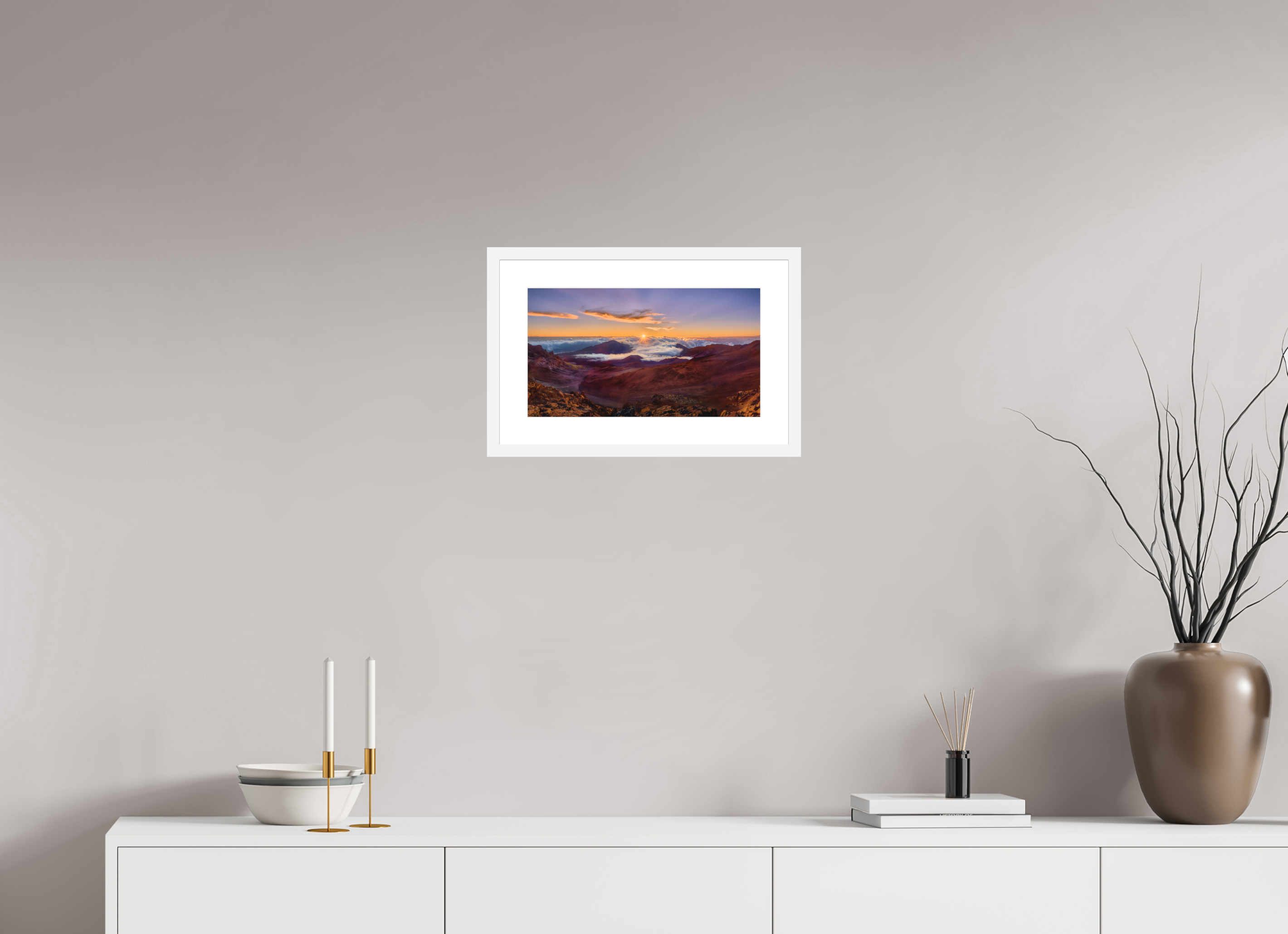16 x 9″, Passe-Partout White Frame Haleakala Daybreak