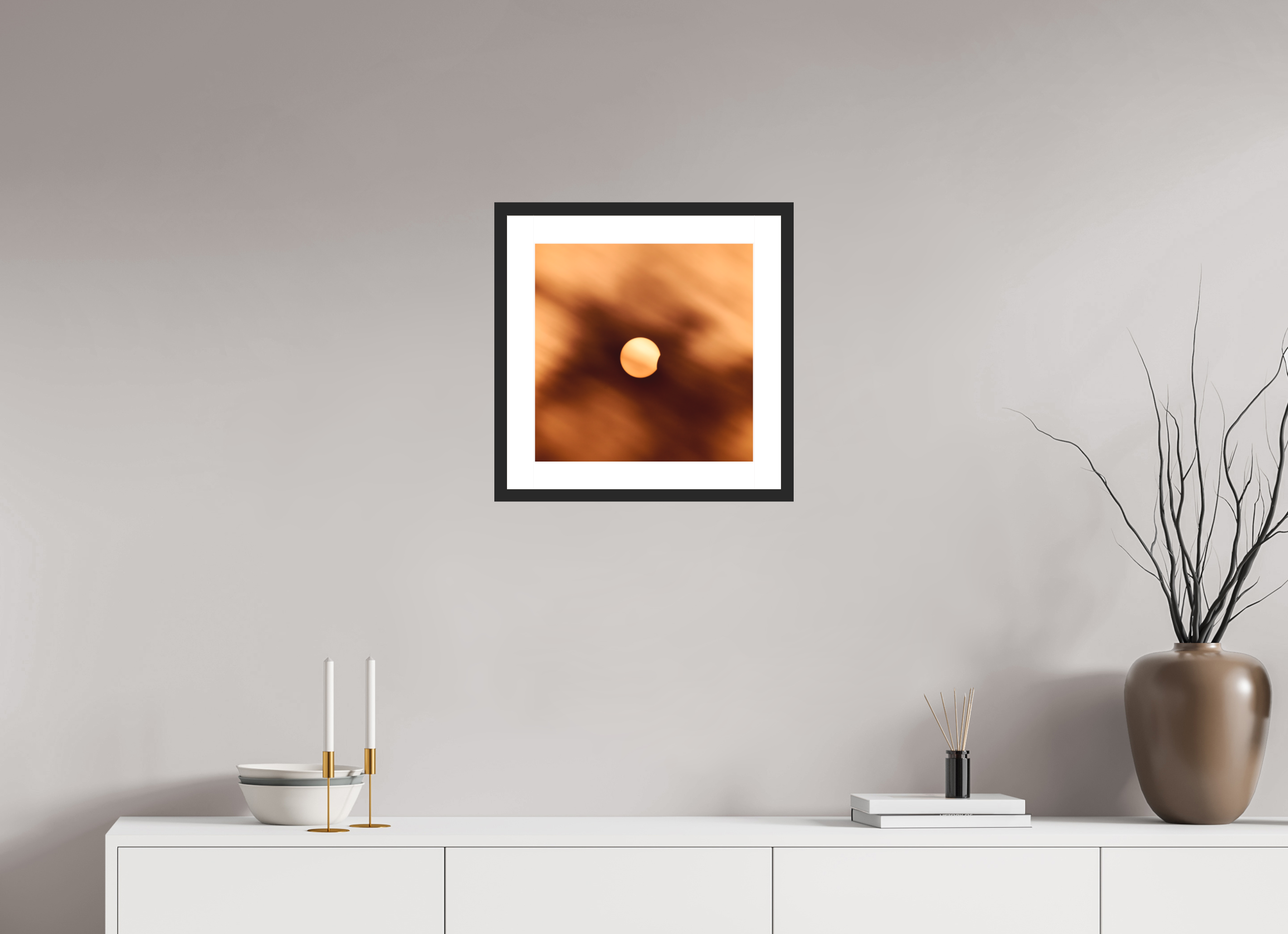 15 x 15″, Passe-Partout Black Frame 2024 Eclipse First Kiss