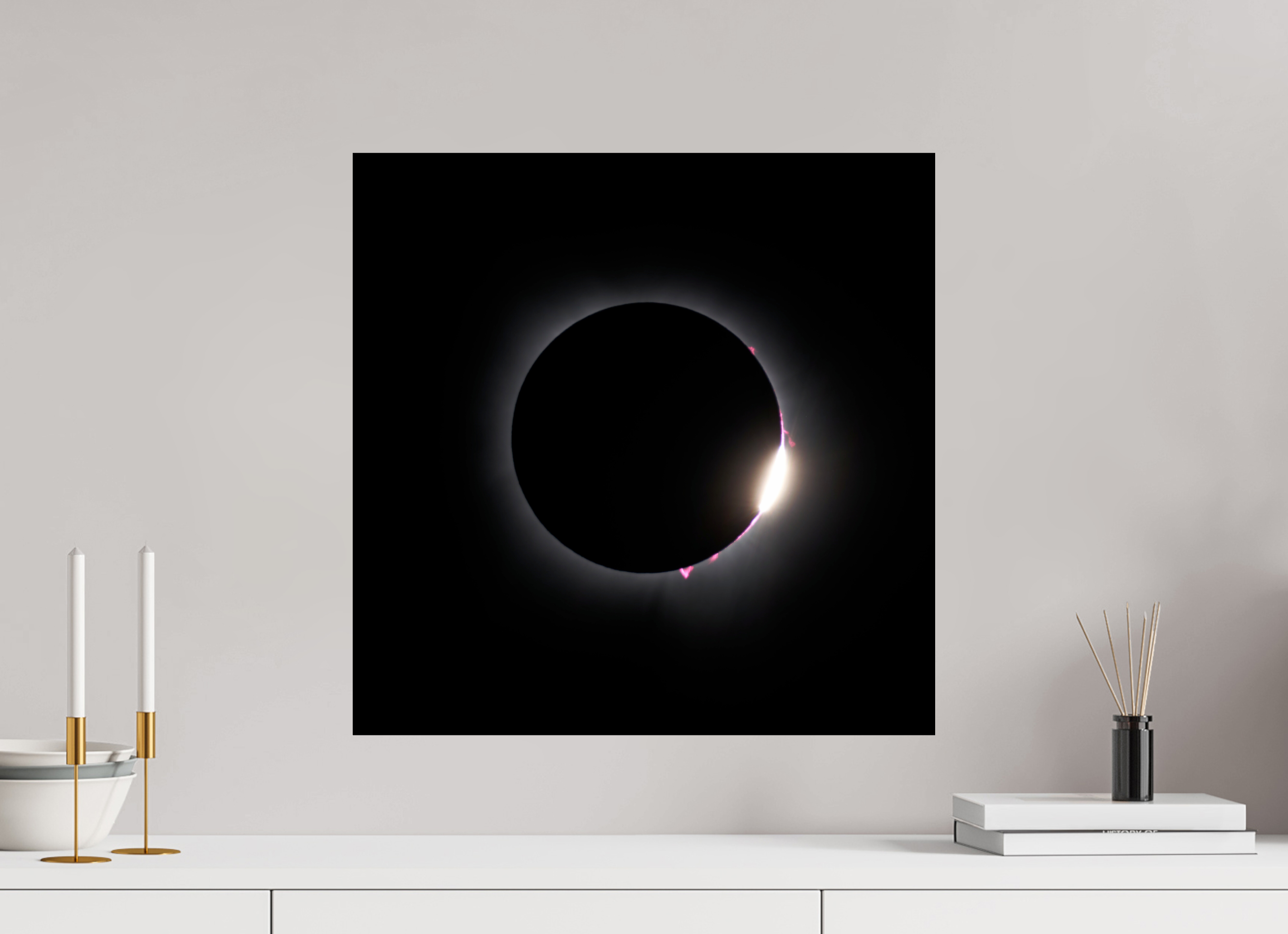 20 x 20″, Giclée Alu-Dibond 2024 Eclipse: Diamond Ring & Baily's Beads [OLD]