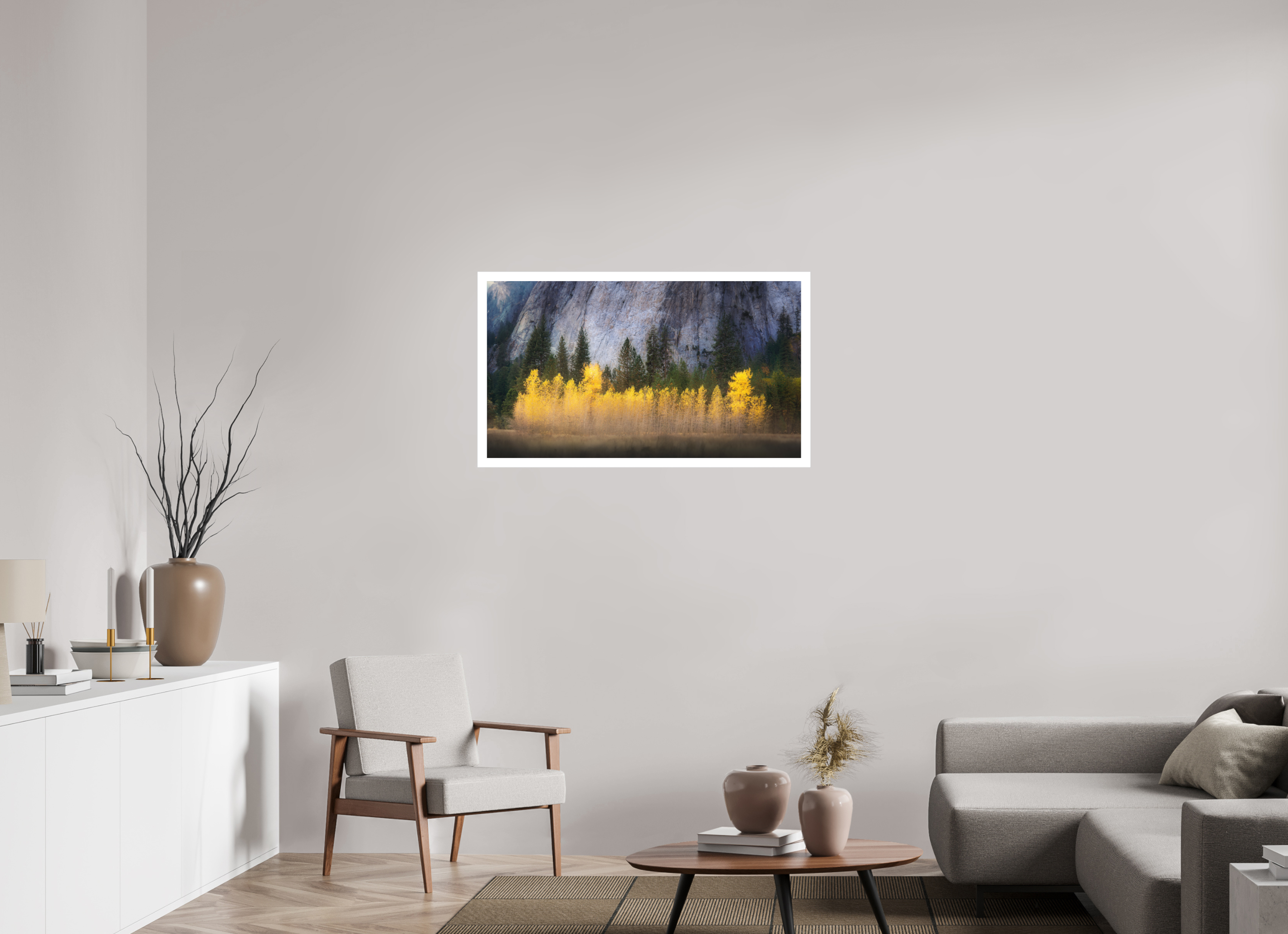 40 x 22.5″, Fine Art Bonded Acrylic Quaking Aspens Beneath Cathedral Rock
