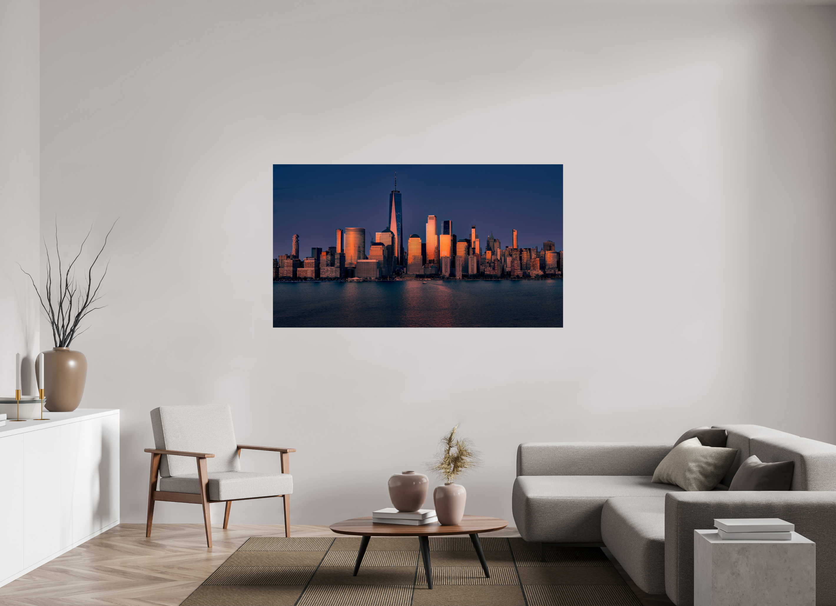 70 x 39.4″, Giclée Alu-Dibond Manhattan Reflects the End of the Day