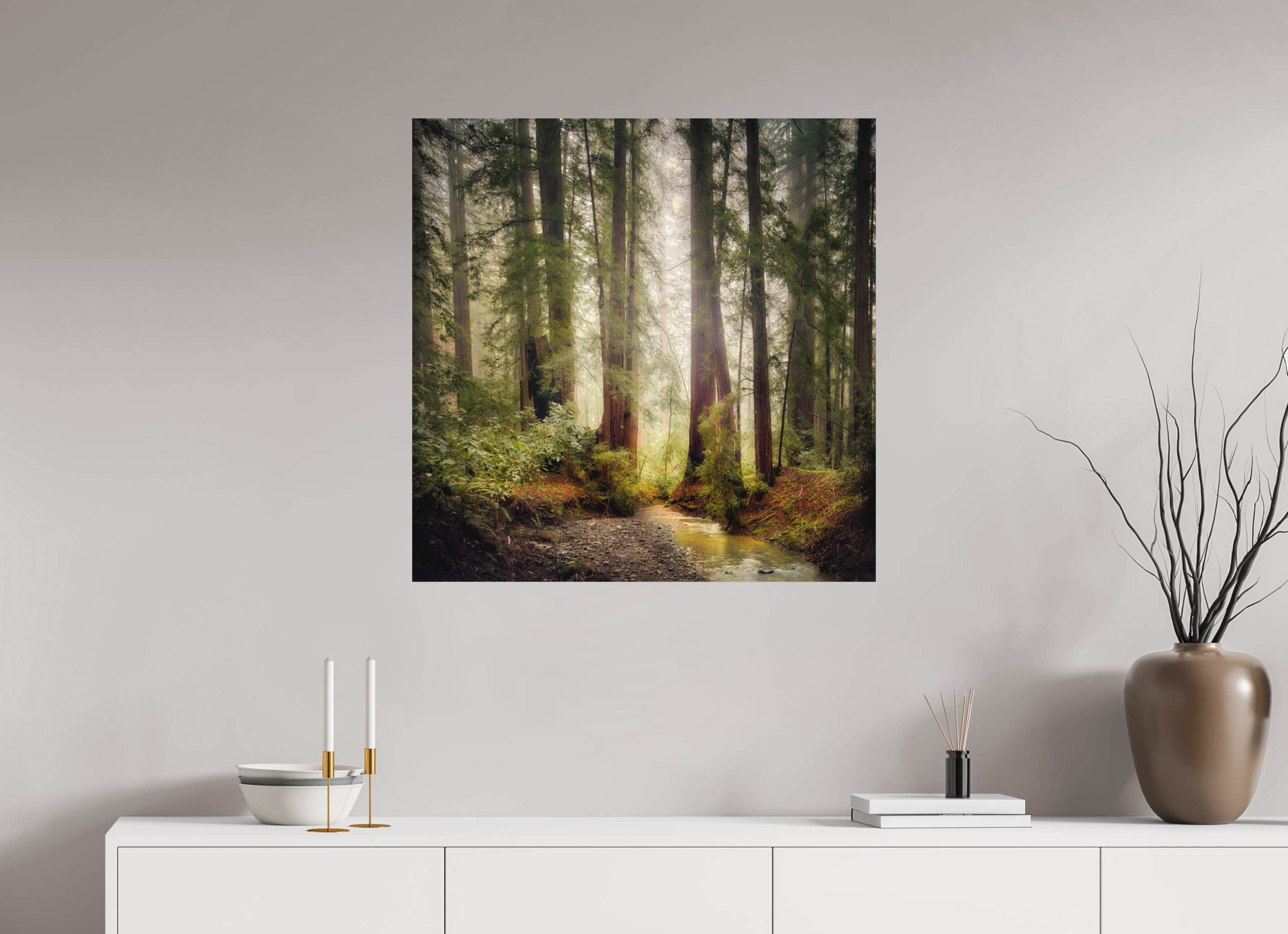 30 x 30″, Fine Art Textile Armstrong Woods IV: Lucem in Nemore