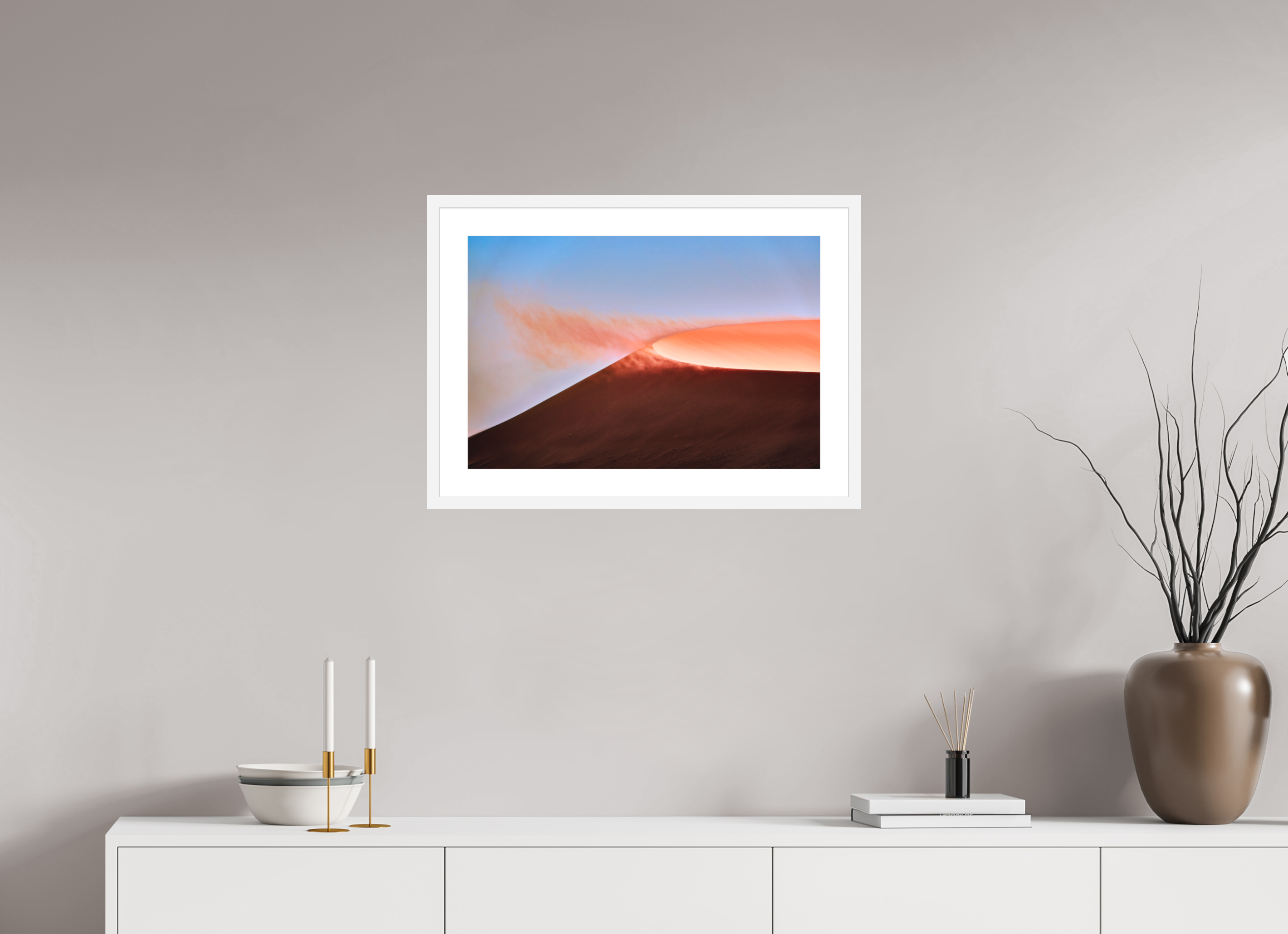 24 x 16″, Passe-Partout White Frame Deadvlei San Dune Crater Rim