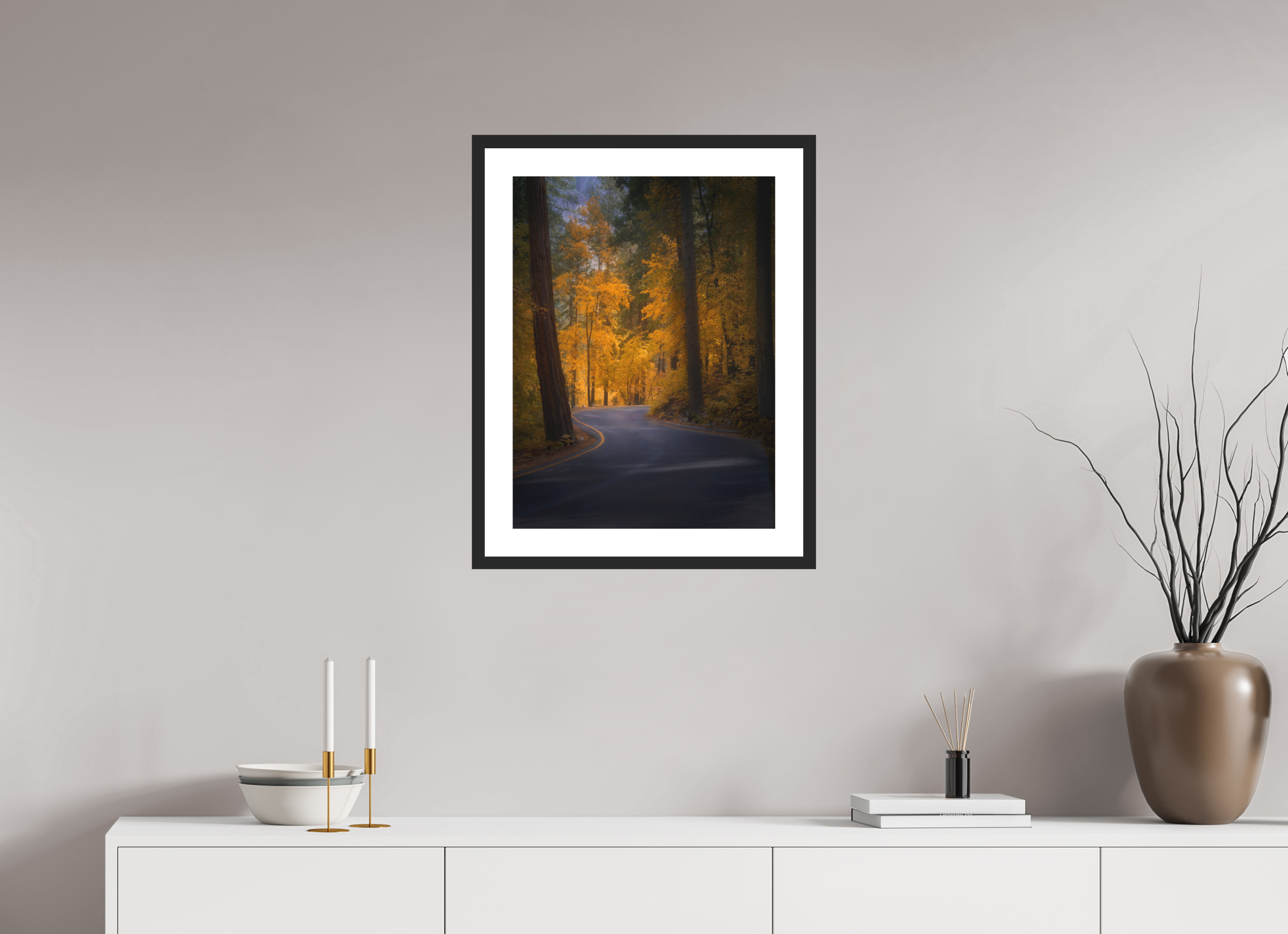 18 x 24″, Passe-Partout Black Frame Leaving Pohono