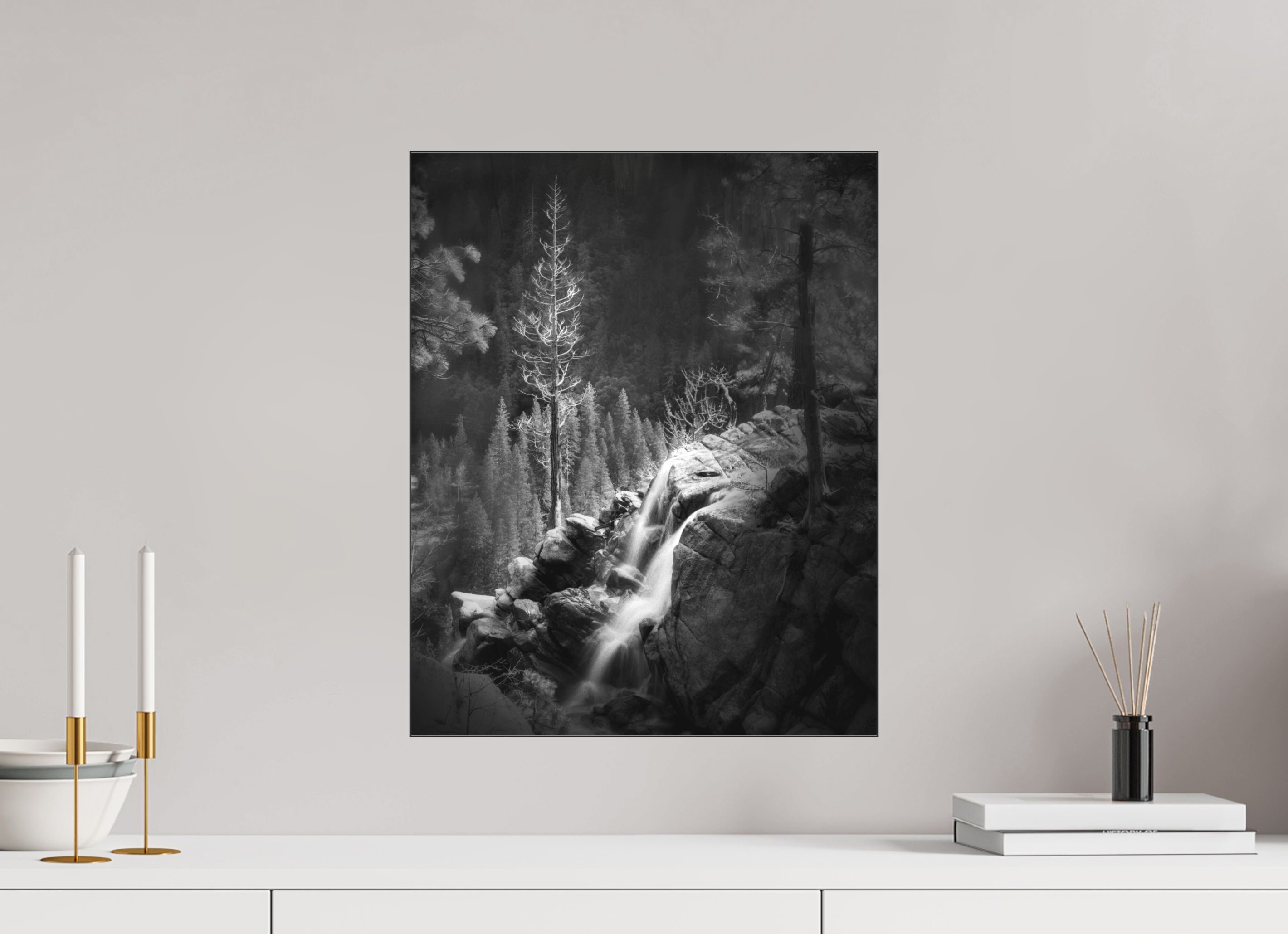 16 x 20″, Bonded Acrylic Black Frame Lucidum: Yosemite's Cascade Creek