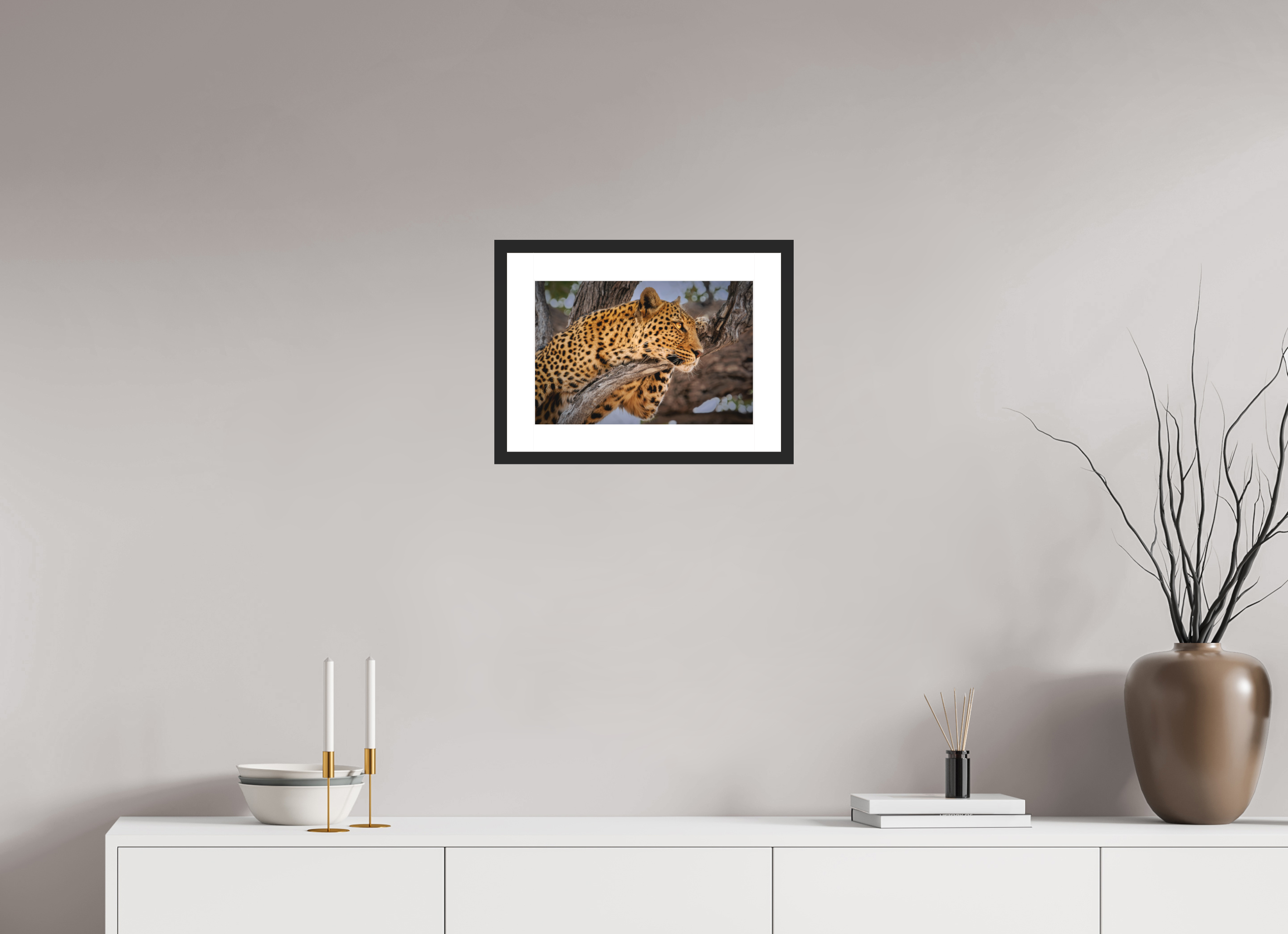 15 x 10″, Passe-Partout Black Frame Leopard Princess of Savute