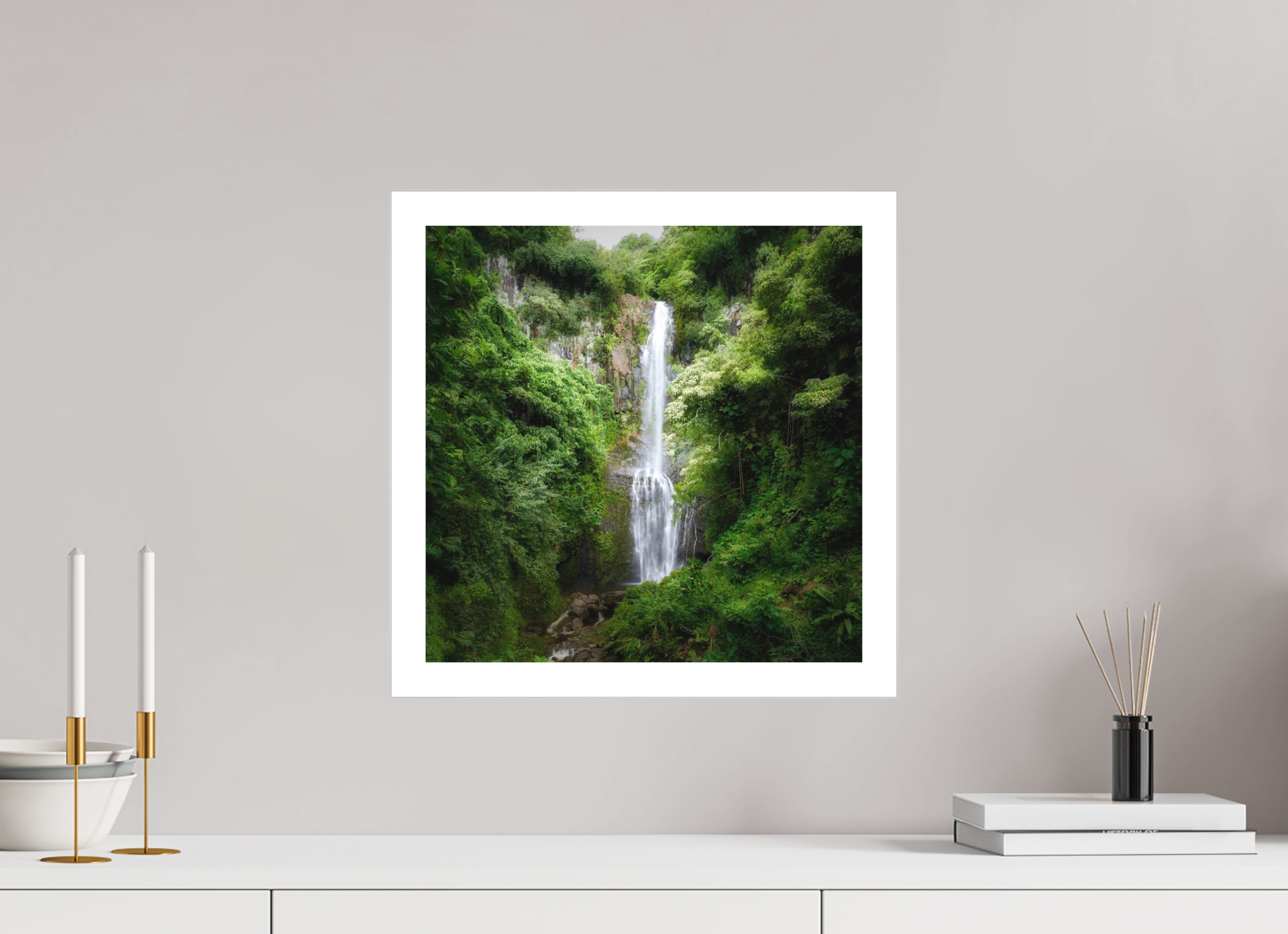 15 x 15″, Fine Art Bonded Acrylic Maui's Makahiku Falls