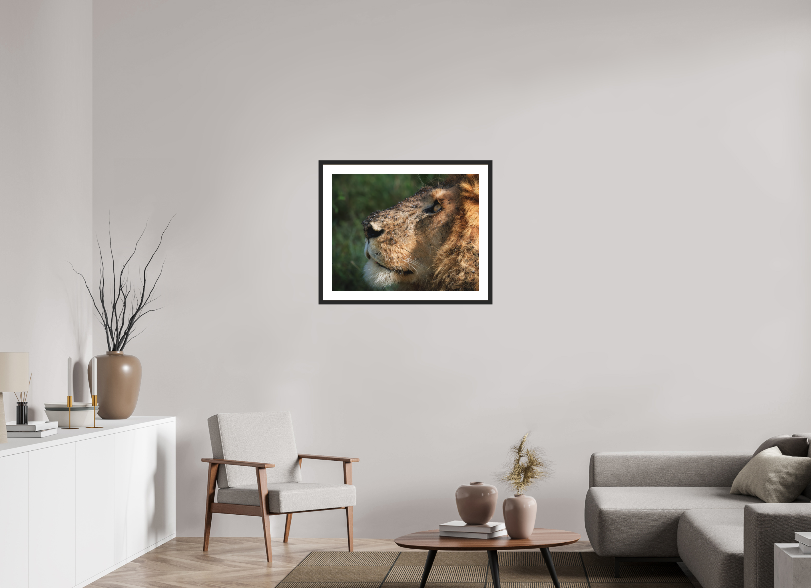 30 x 24″, Passe-Partout Black Frame The King of Most Beasts