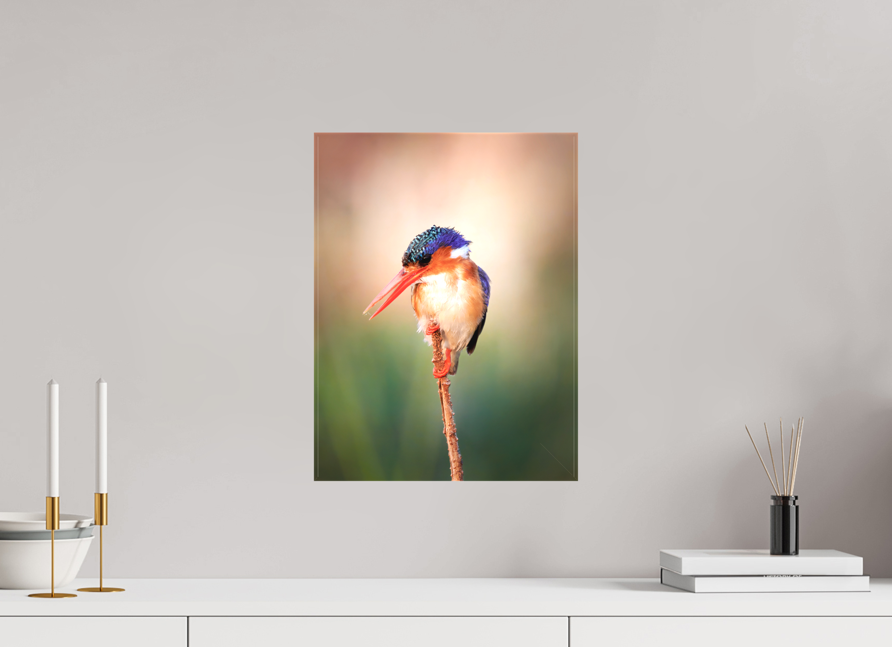 12 x 16″, Fine Art Textile Chobe River Kingfisher