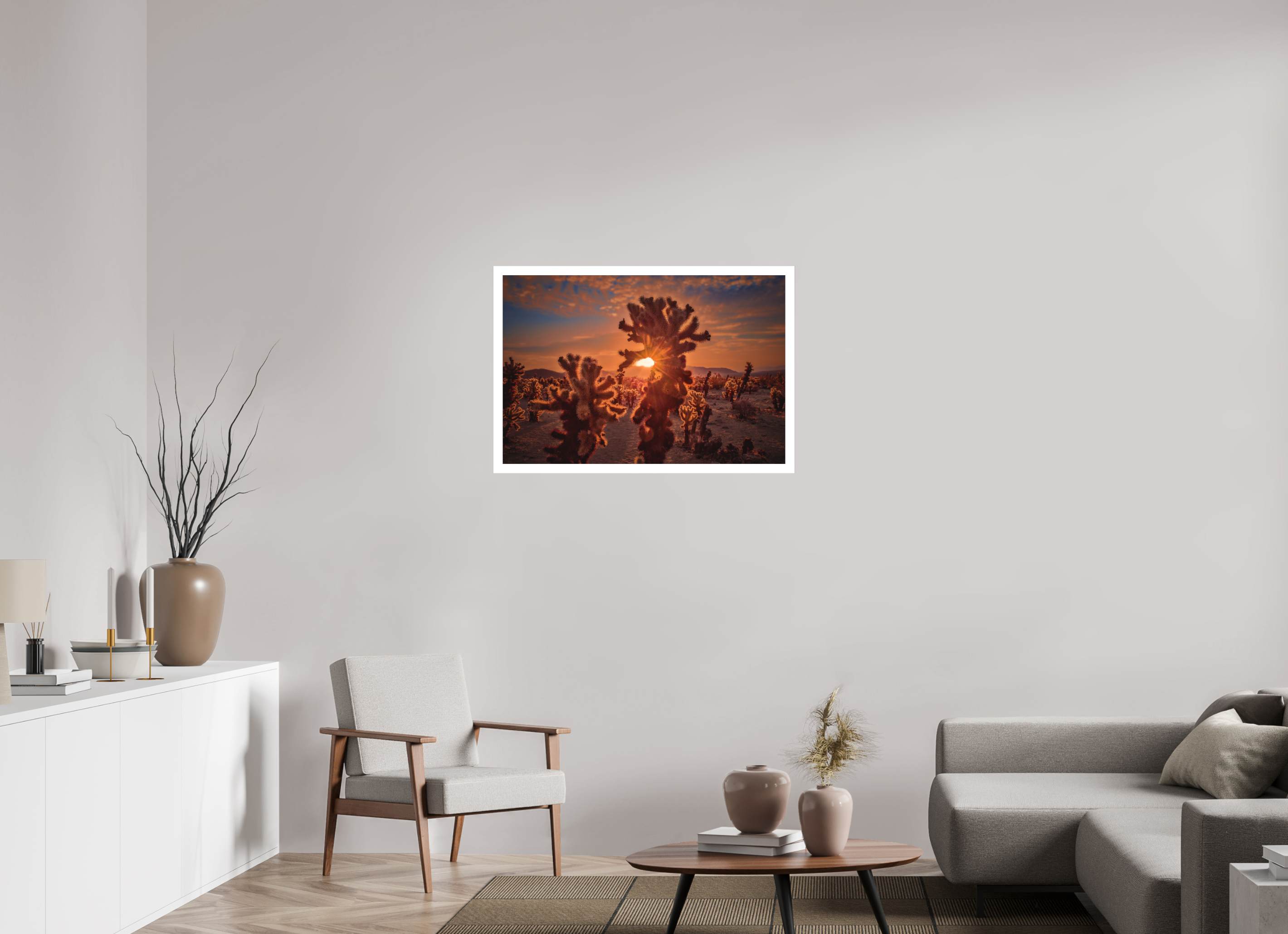 36 x 24″, Fine Art Bonded Acrylic Joshua Tree's Chollah Cactus