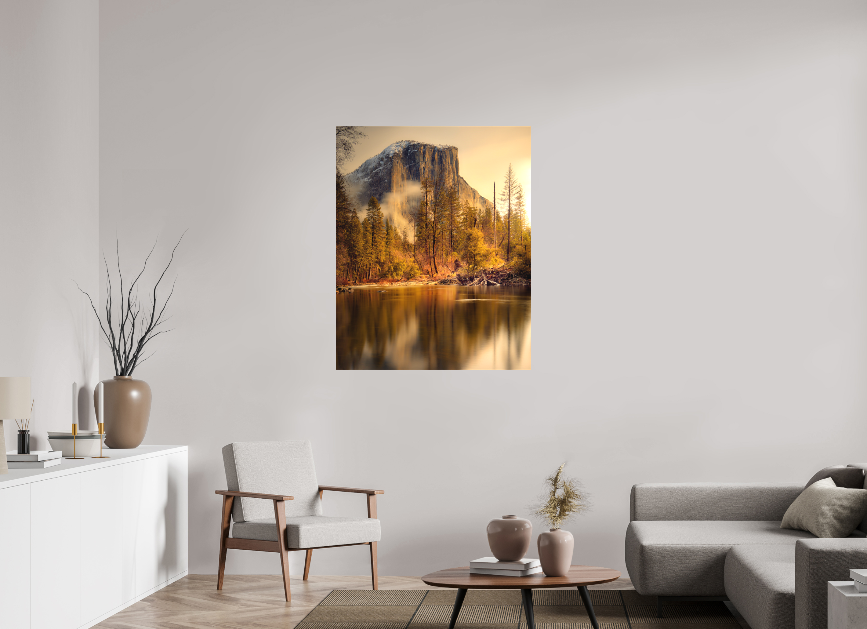 36 x 45″, Fine Art Textile Winter Sunrise At El Capitan