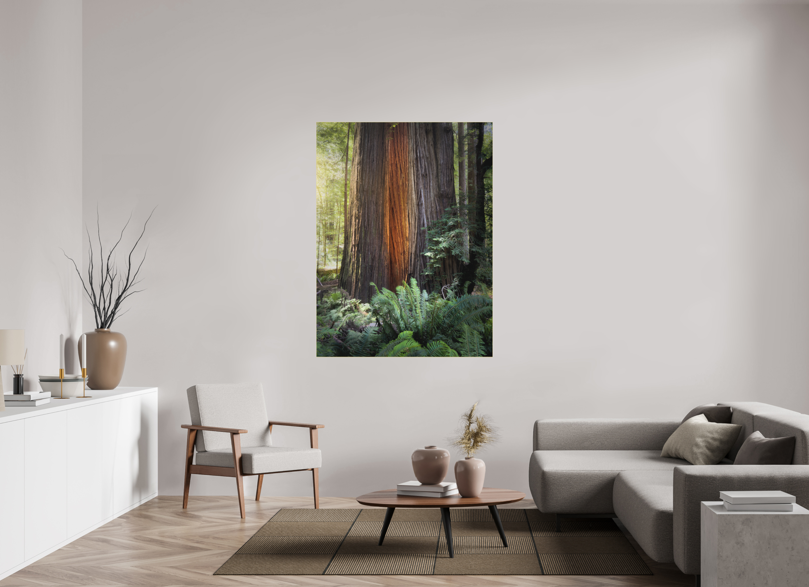 45 x 60″, Bonded Acrylic Gold Frame Glow in the Tall Trees Grove