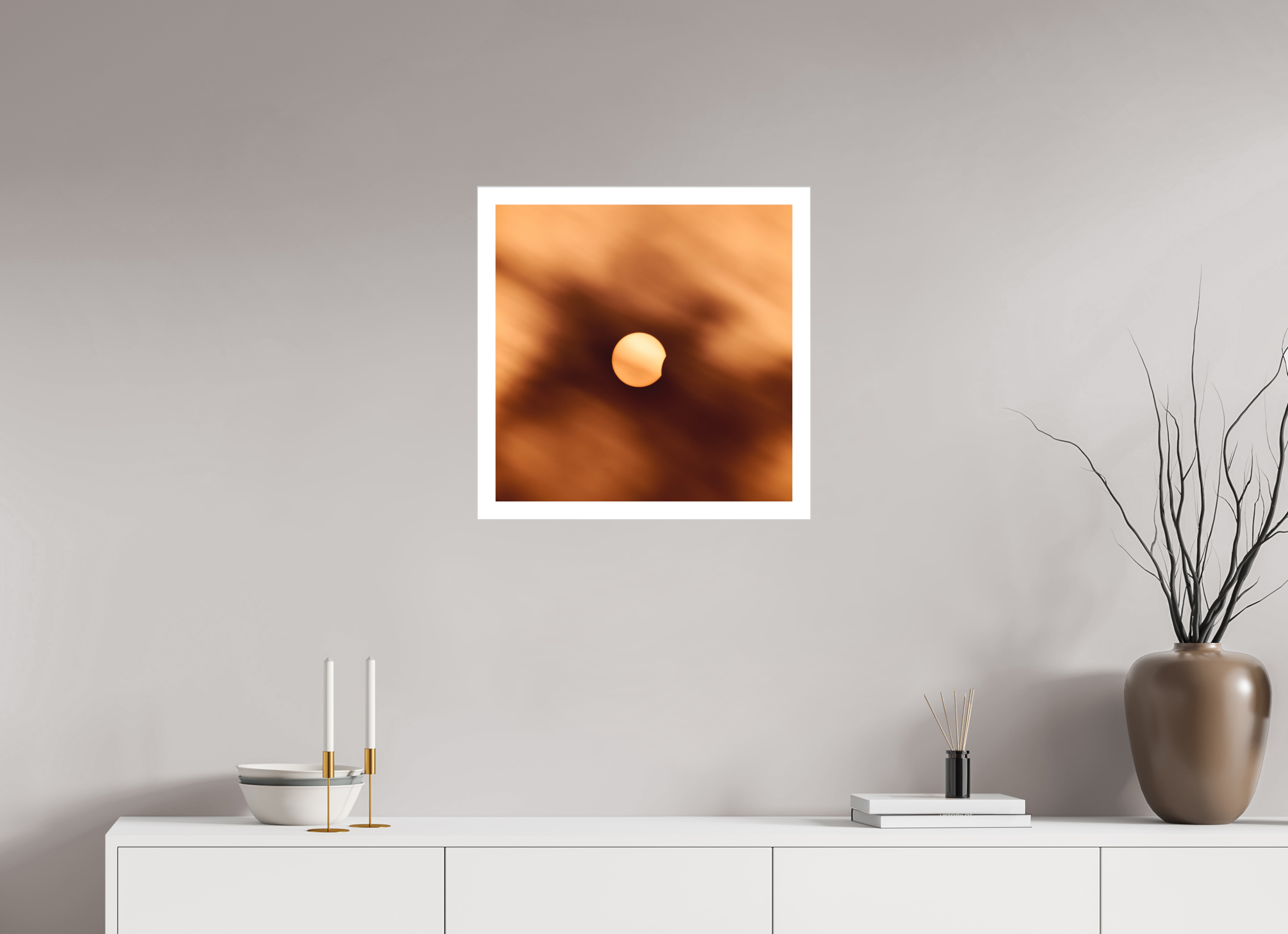 20 x 20″, Fine Art Bonded Acrylic 2024 Eclipse First Kiss