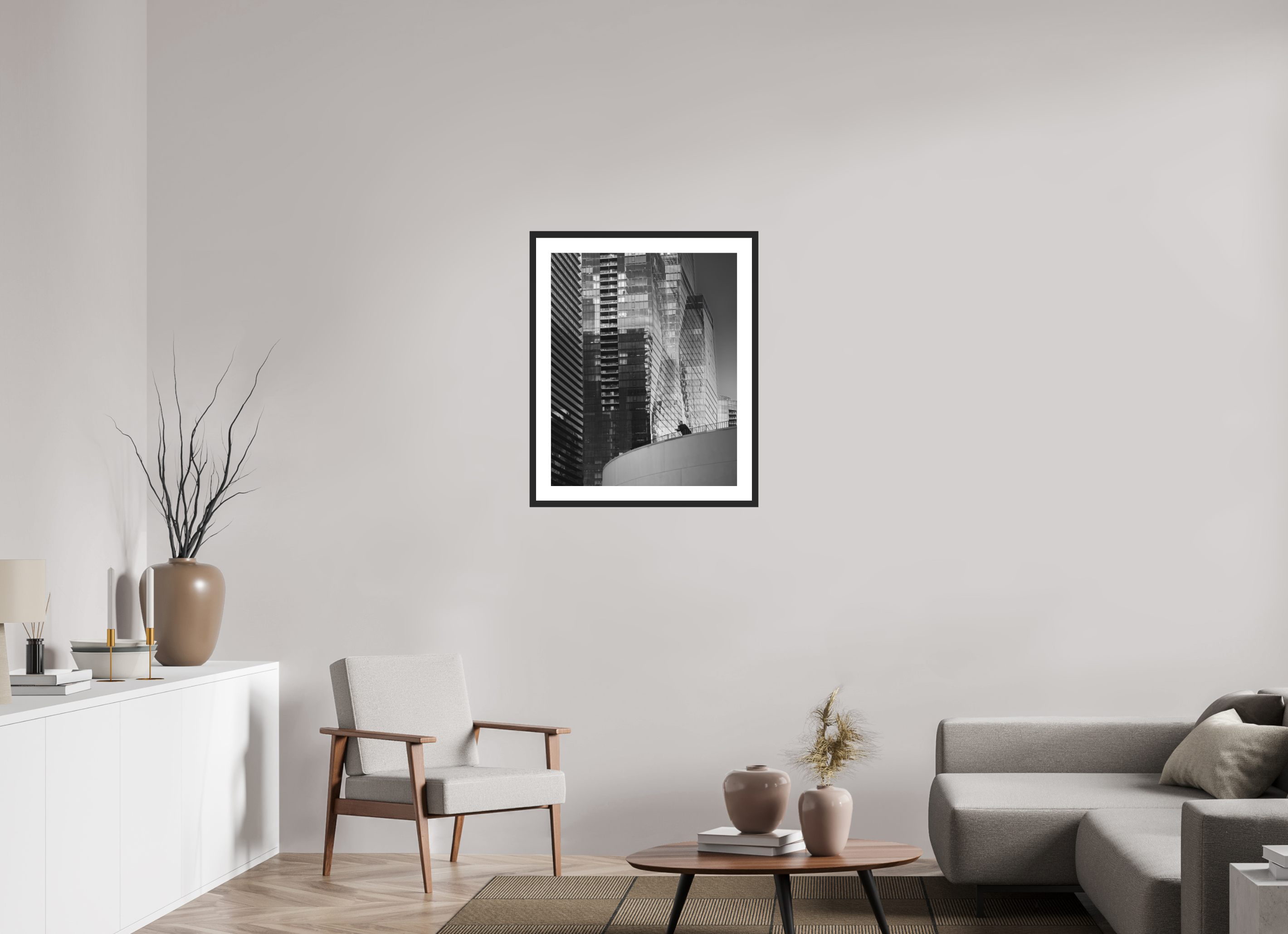 24 x 30″, Passe-Partout Black Frame Regarding Chicago