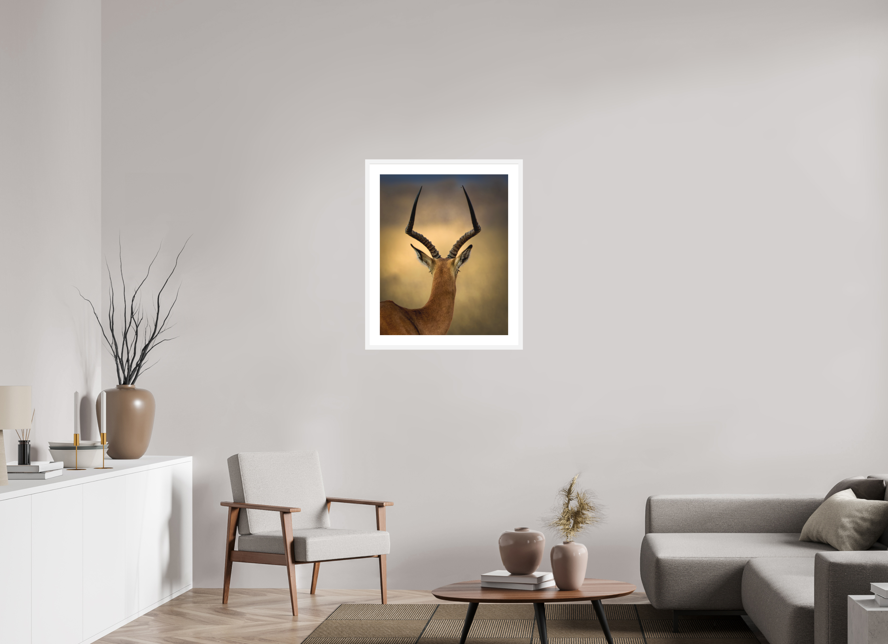 24 x 30″, Passe-Partout White Frame Impala DK