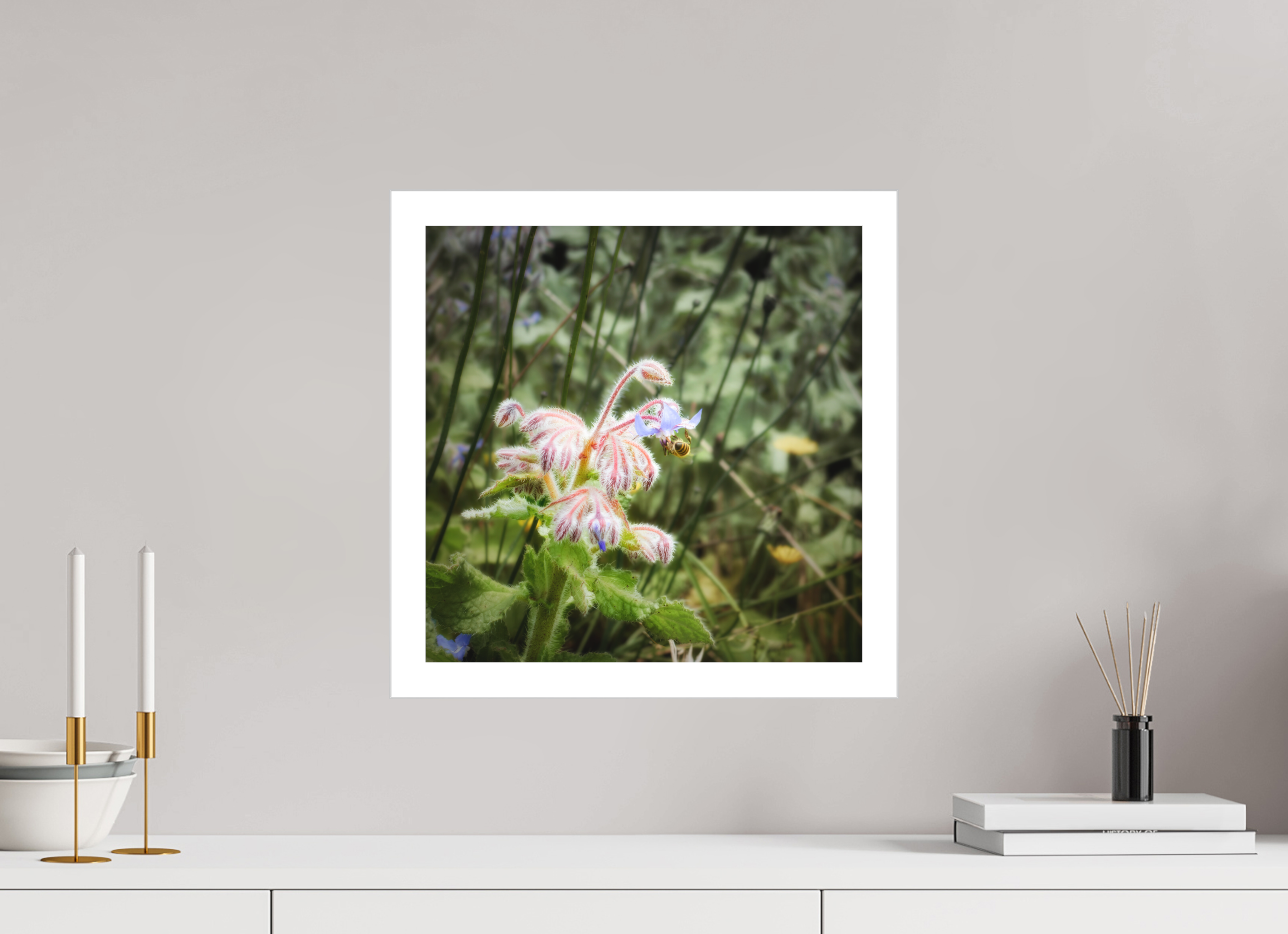 15 x 15″, Fine Art Bonded Acrylic Maui Honeybee Hard at Work