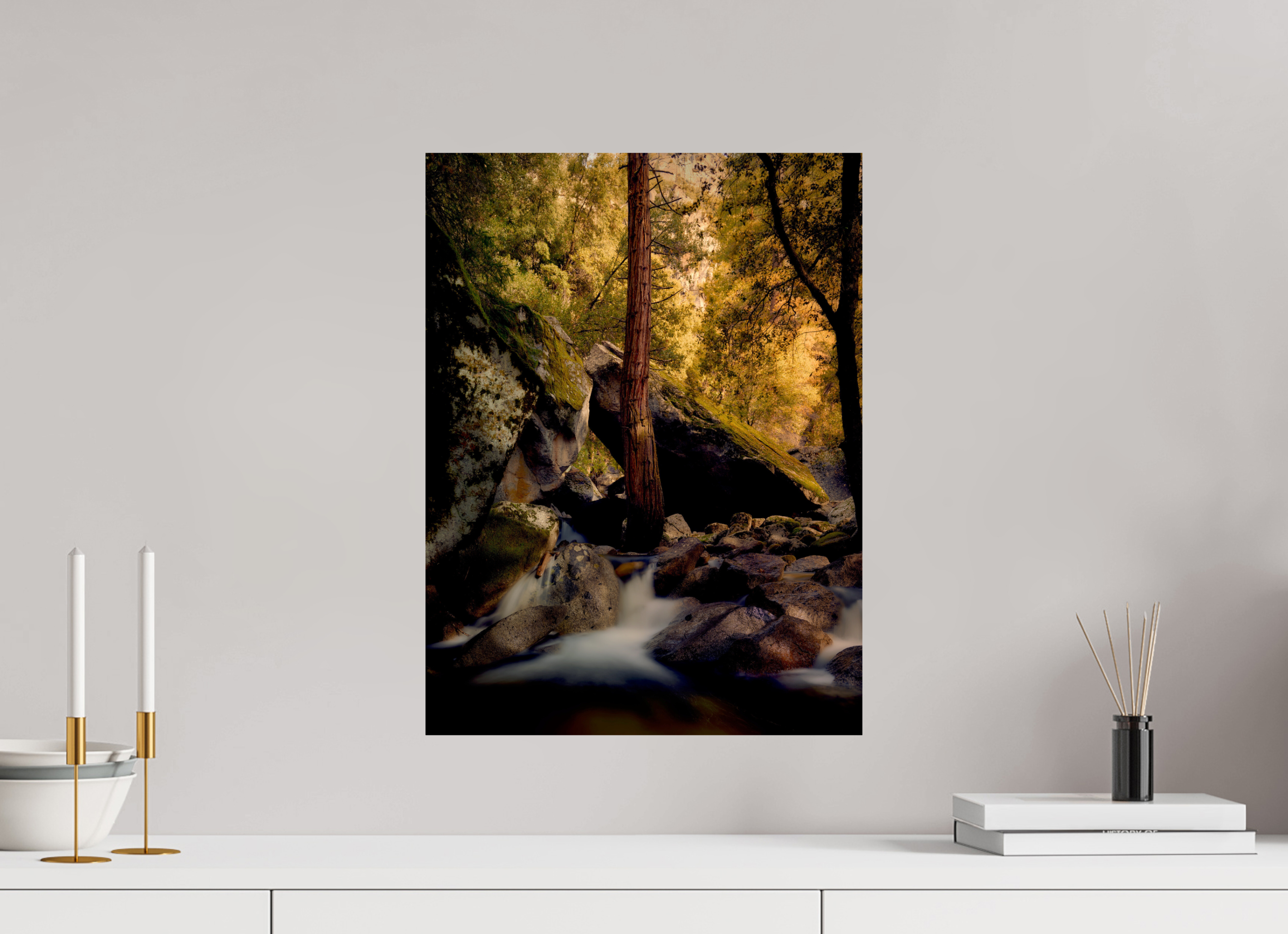 15 x 20″, Giclée Alu-Dibond Yosemite's Cascade Creek at Sunrise