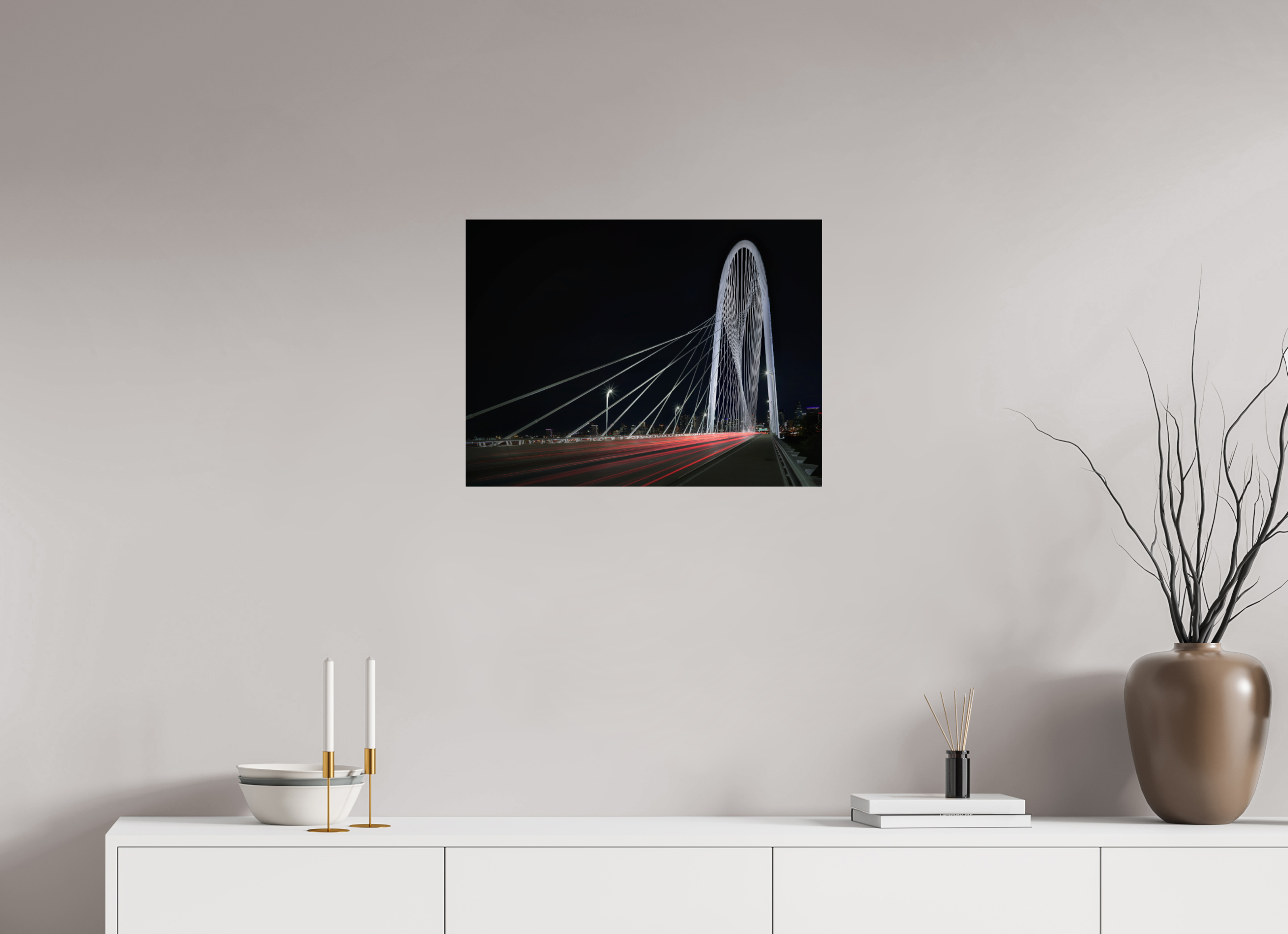 24 x 18″, Giclée Alu-Dibond Margaret Hunt Hill Bridge & Traffic Light Trails