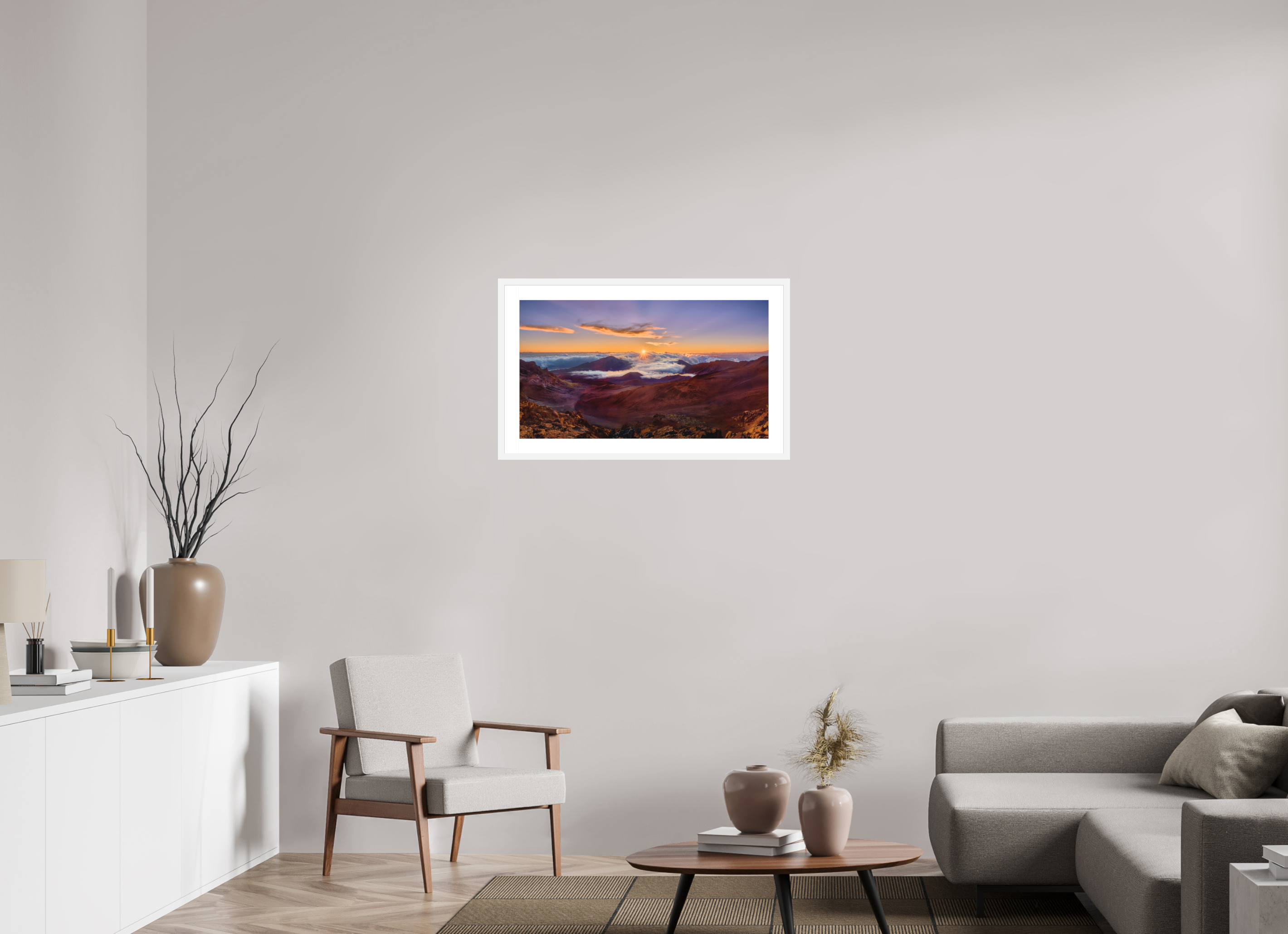 32 x 18″, Passe-Partout White Frame Haleakala Daybreak