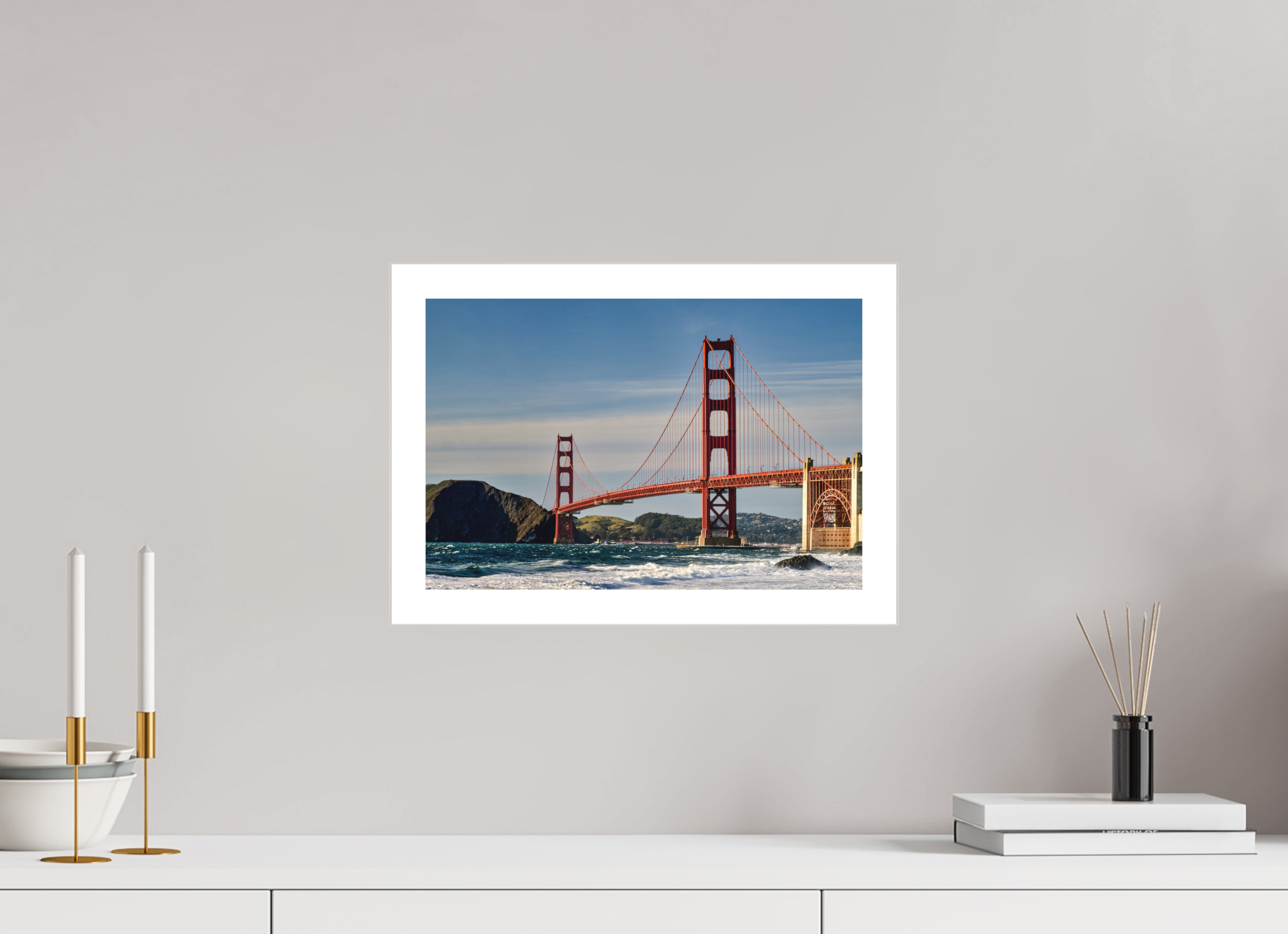 15 x 10″, Fine Art Bonded Acrylic Golden Gate I: A Postcard View