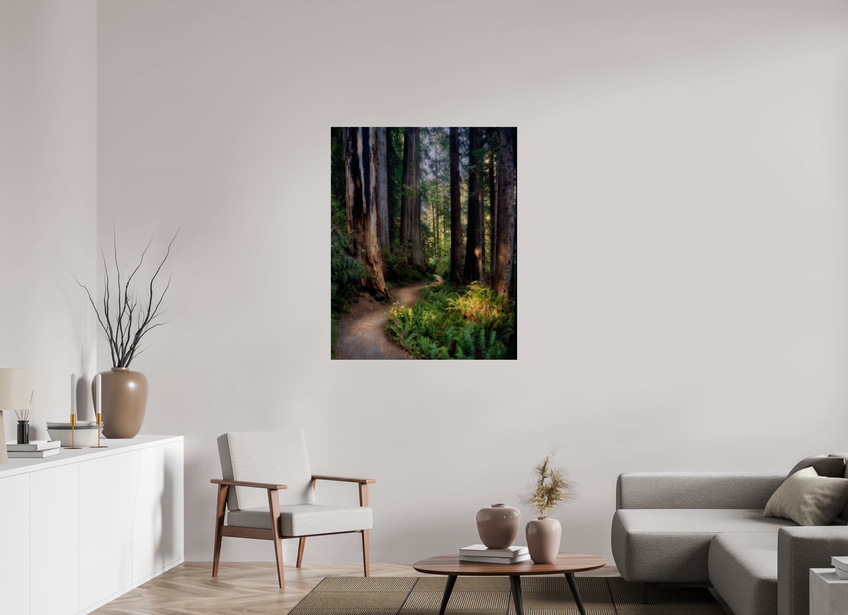 36 x 45″, Giclée Alu-Dibond Prairie Creek Redwoods Pathway
