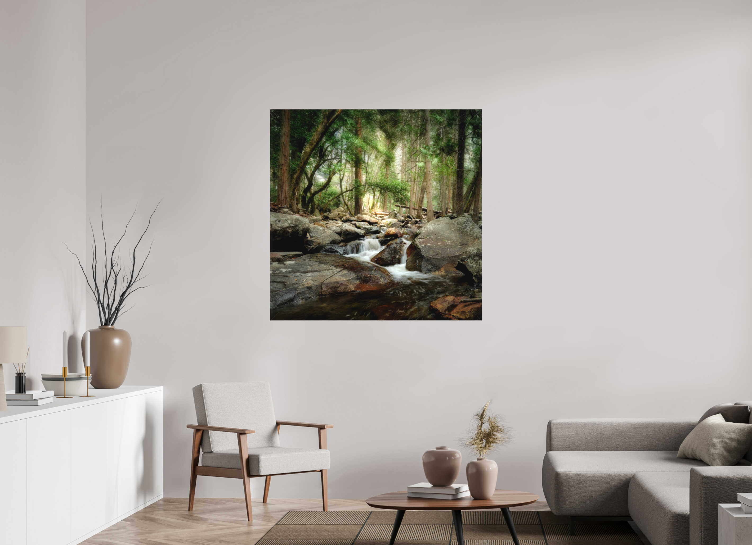 45 x 45″, Fine Art Textile Bridalveil Creek