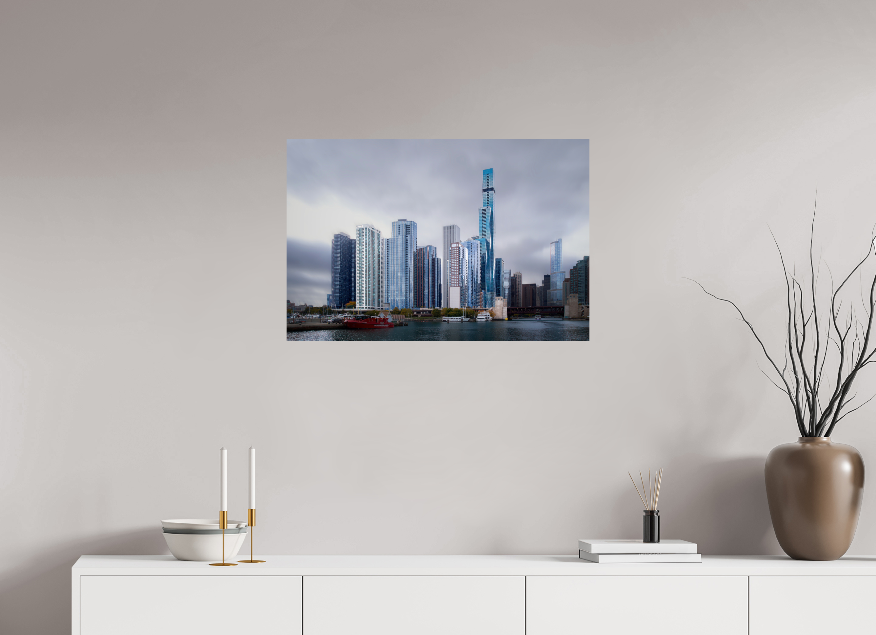 30 x 20″, Giclée Alu-Dibond Tomorrow Land — the Chicago Skyline