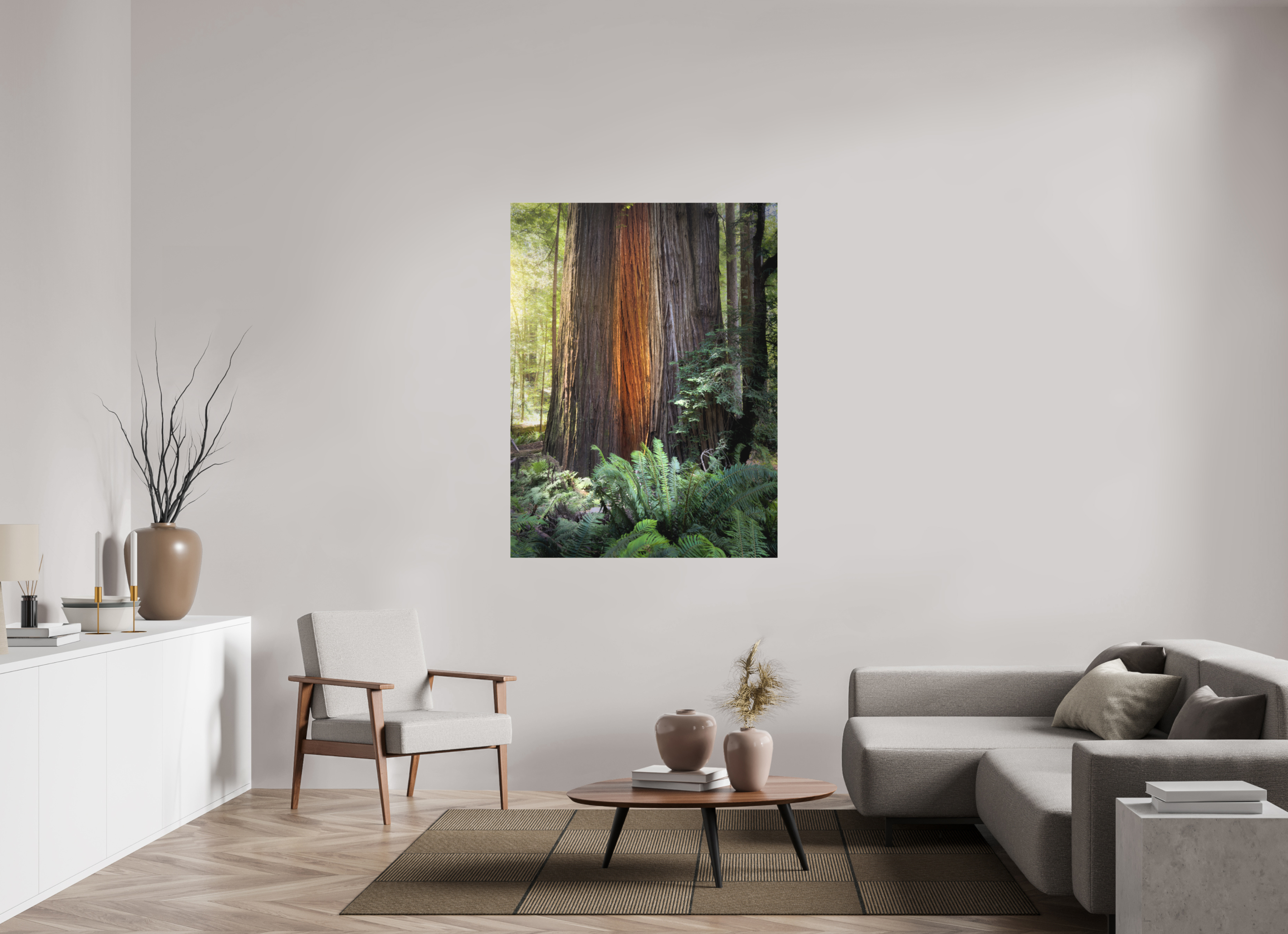 42 x 56″, Fine Art Textile Glow in the Tall Trees Grove