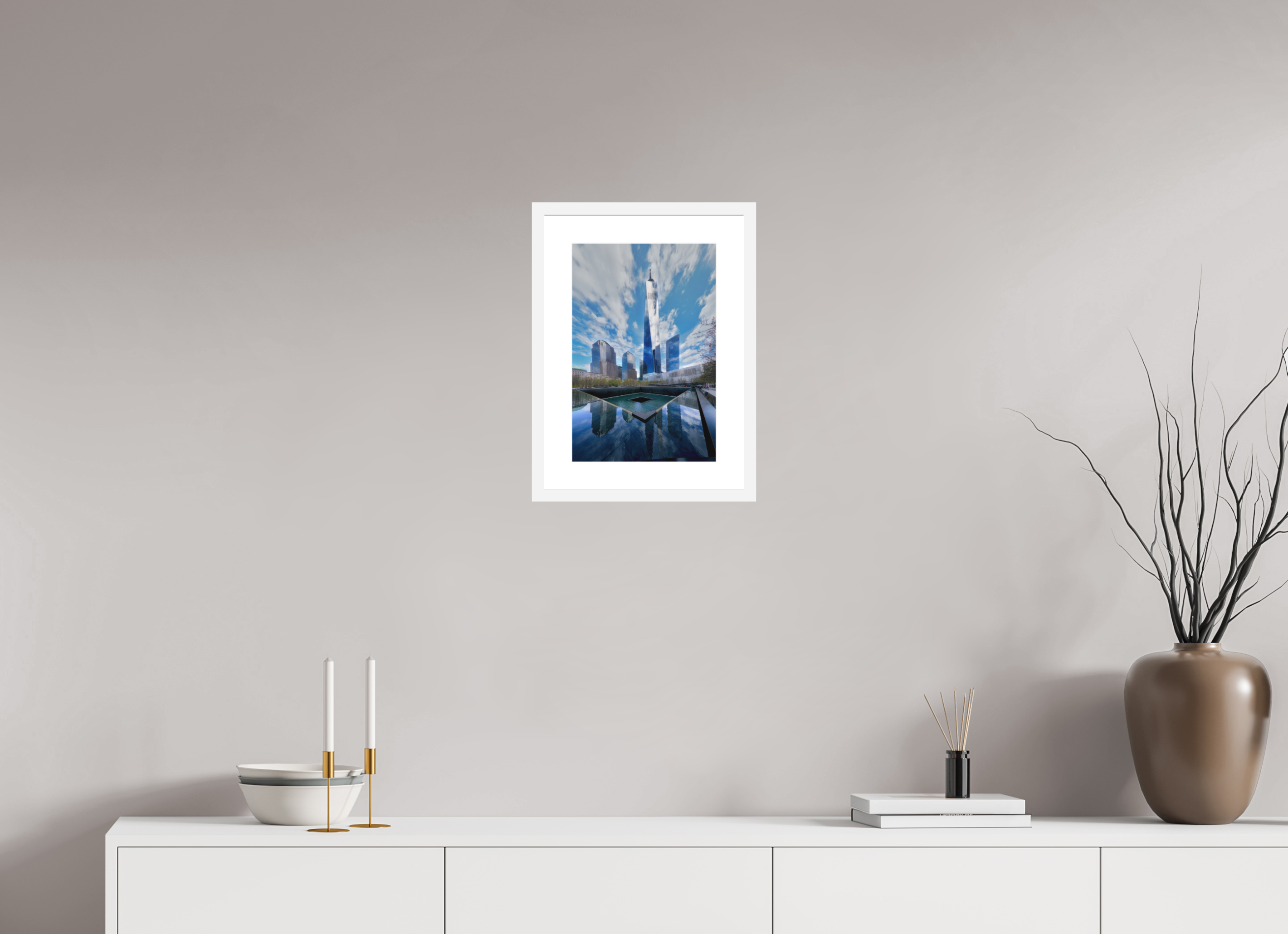10 x 15″, Passe-Partout White Frame 9/11 Memorial Plaza