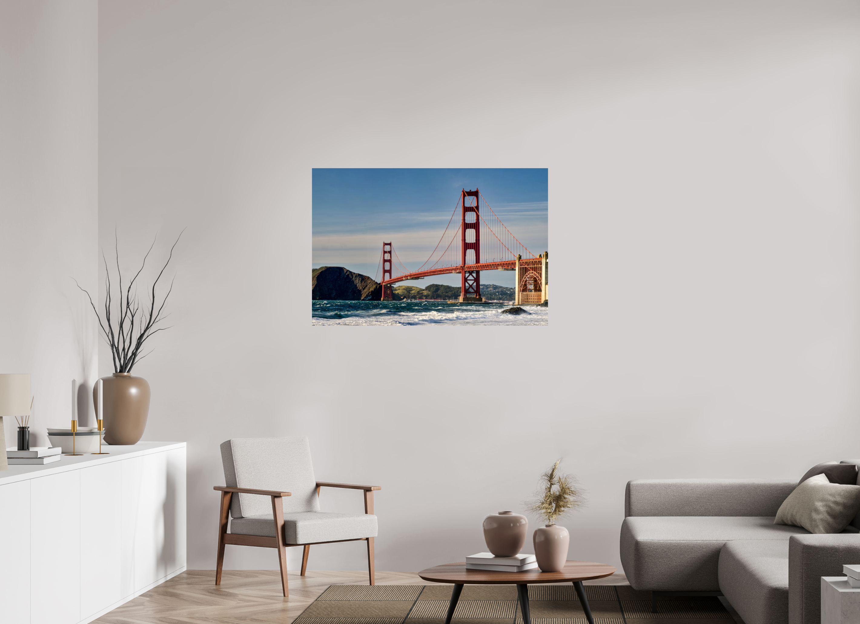 45 x 30″, Giclée Alu-Dibond Golden Gate I: A Postcard View