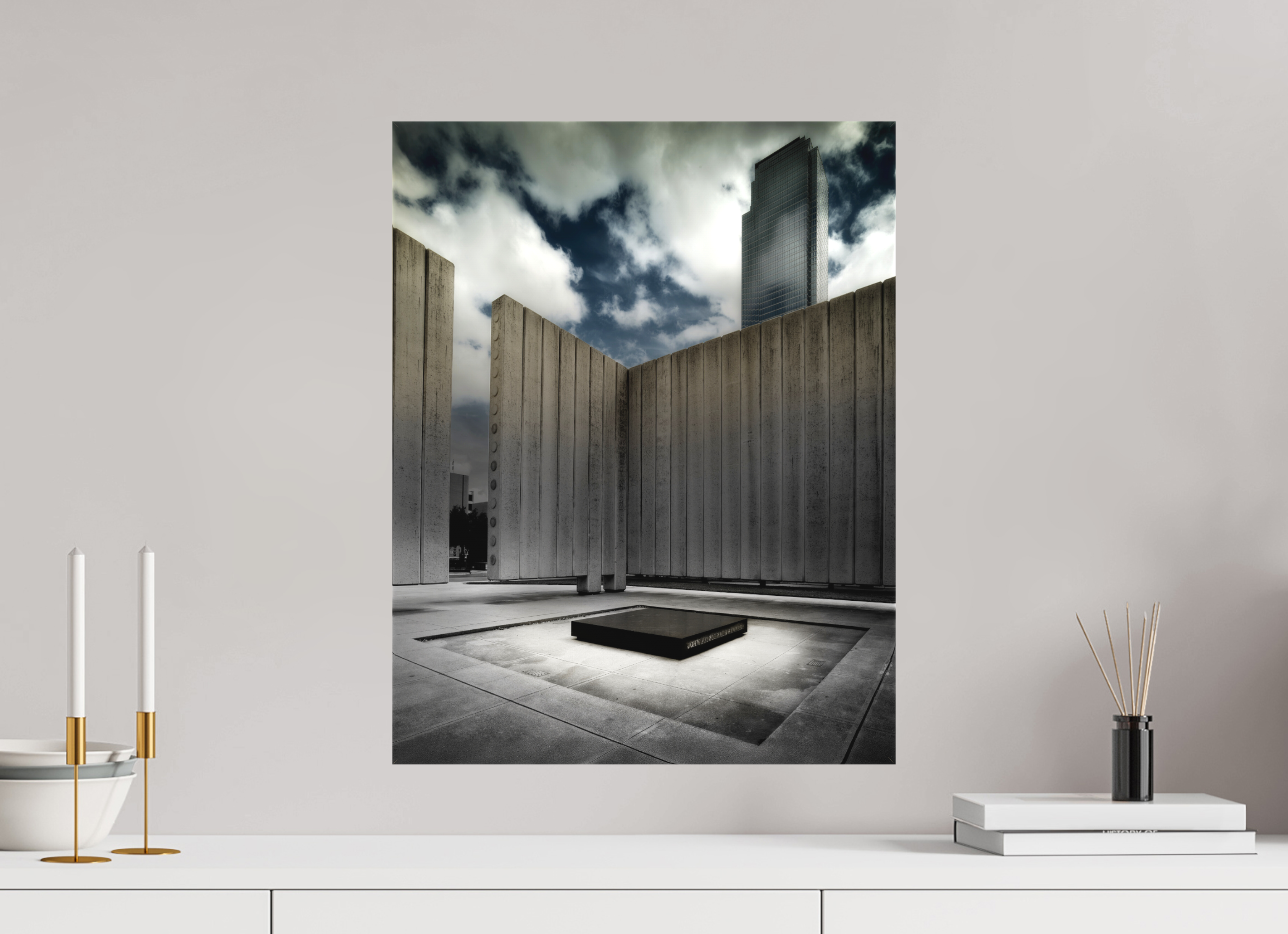 16 x 20.6″, Fine Art Textile 11.22.1963 — The JFK Memorial, Dallas