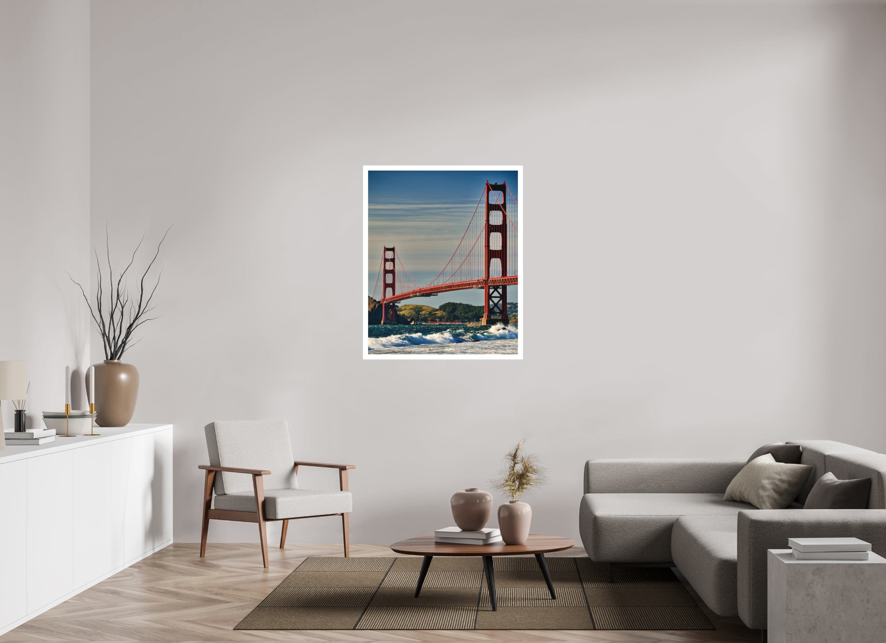 35 x 42.9″, Fine Art Bonded Acrylic Golden Gate II: Another Postcard View