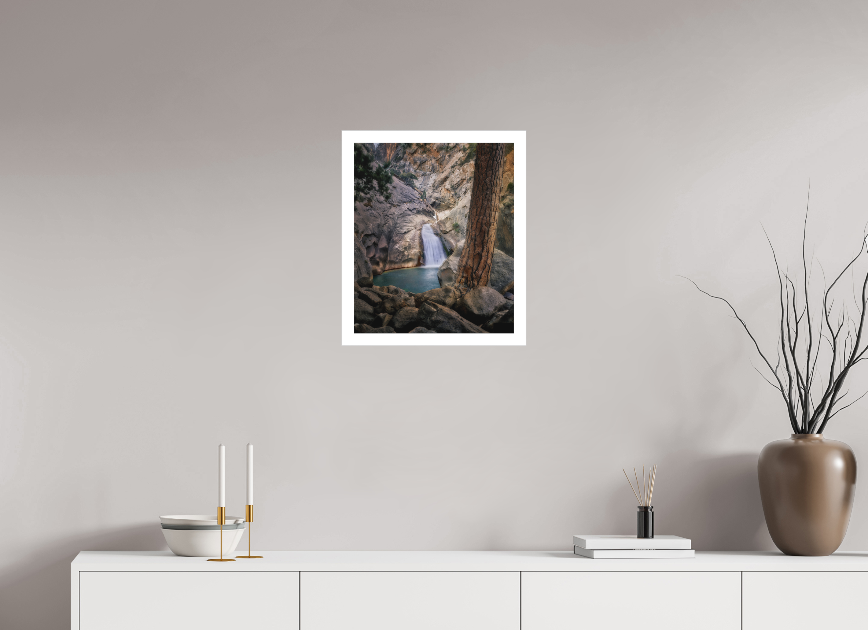 16 x 19.1″, Fine Art Bonded Acrylic Roaring River Falls 1 —Kings Canyon