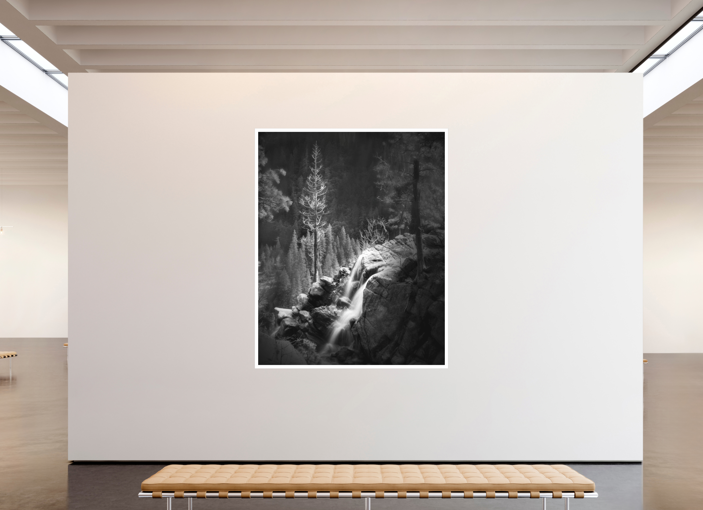 67 x 83.7″, Bonded Acrylic Mat + Silver Frame Lucidum: Yosemite's Cascade Creek