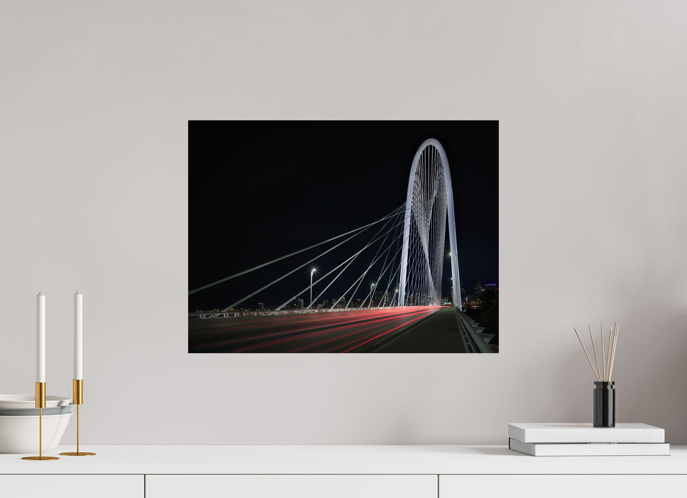 20 x 15″, Giclée Alu-Dibond Margaret Hunt Hill Bridge & Traffic Light Trails