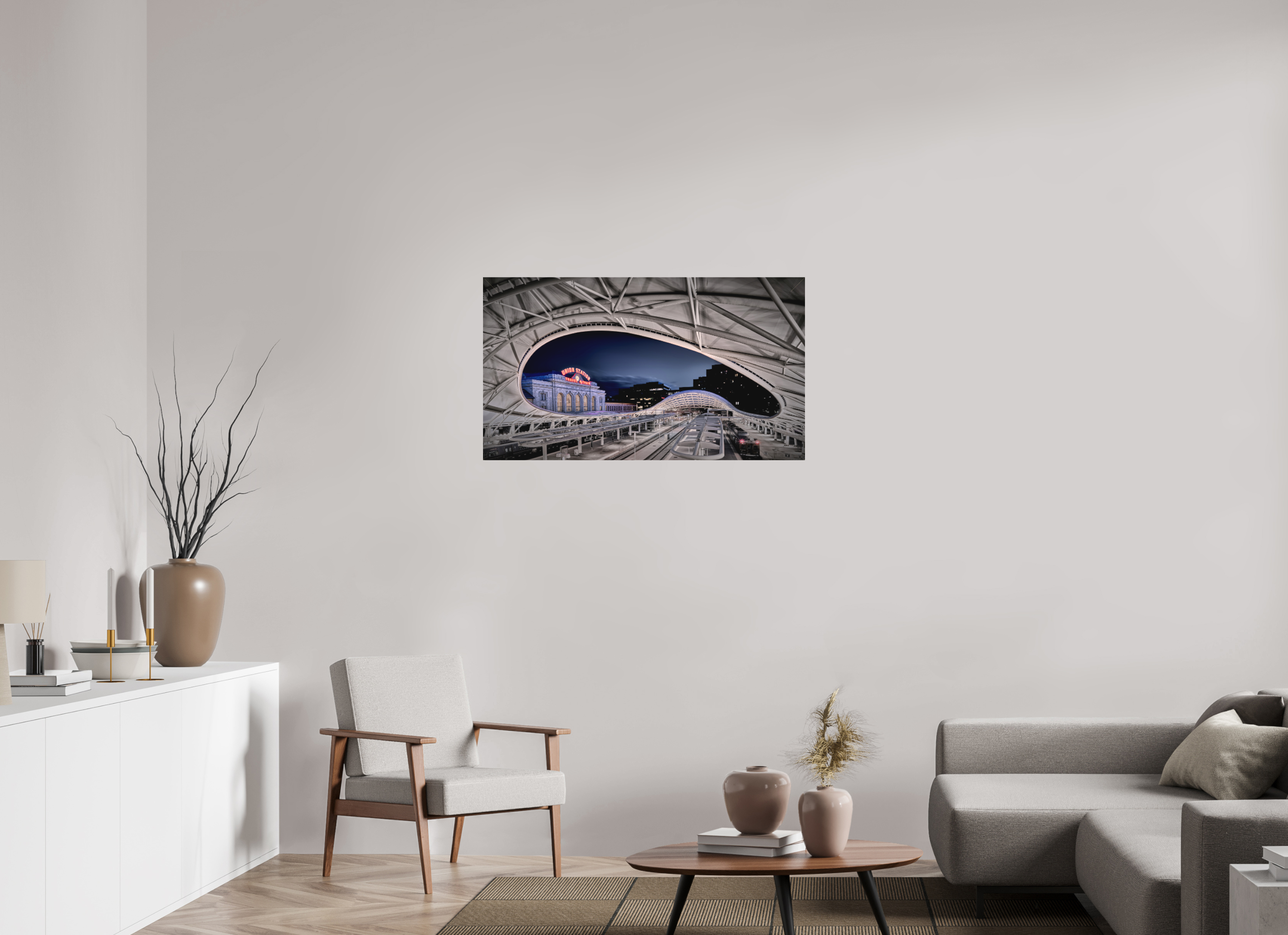 40 x 22.5″, Fine Art Textile Denver's Union Station