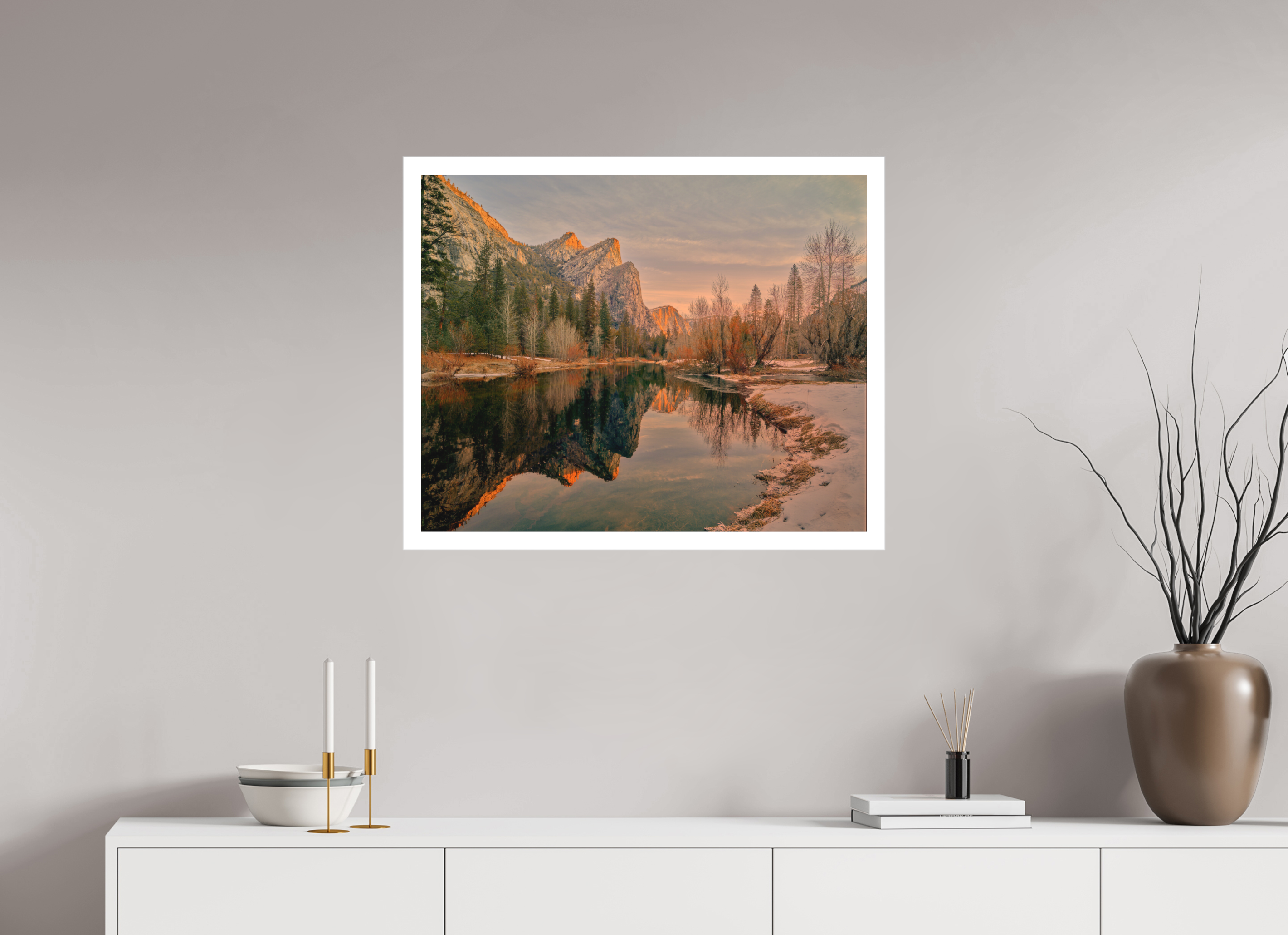 30 x 24″, Fine Art Bonded Acrylic Yosemite's Leviathans in Winter Dawn Light