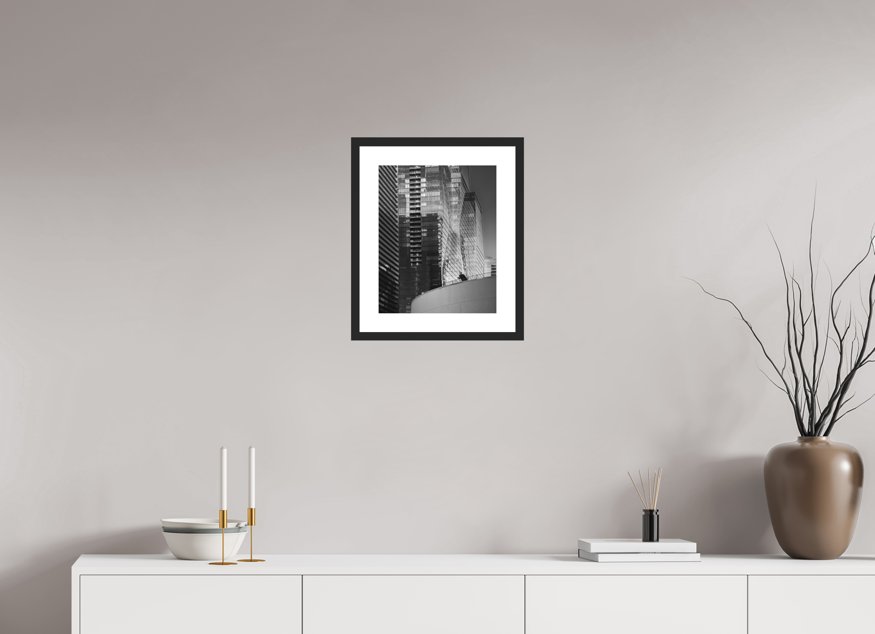 12 x 15″, Passe-Partout Black Frame Regarding Chicago