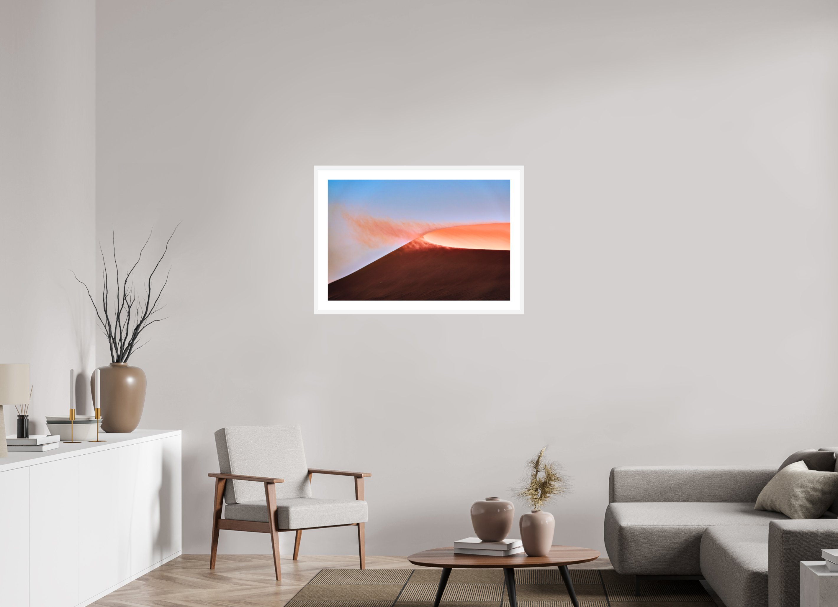 36 x 24″, Passe-Partout White Frame Deadvlei San Dune Crater Rim
