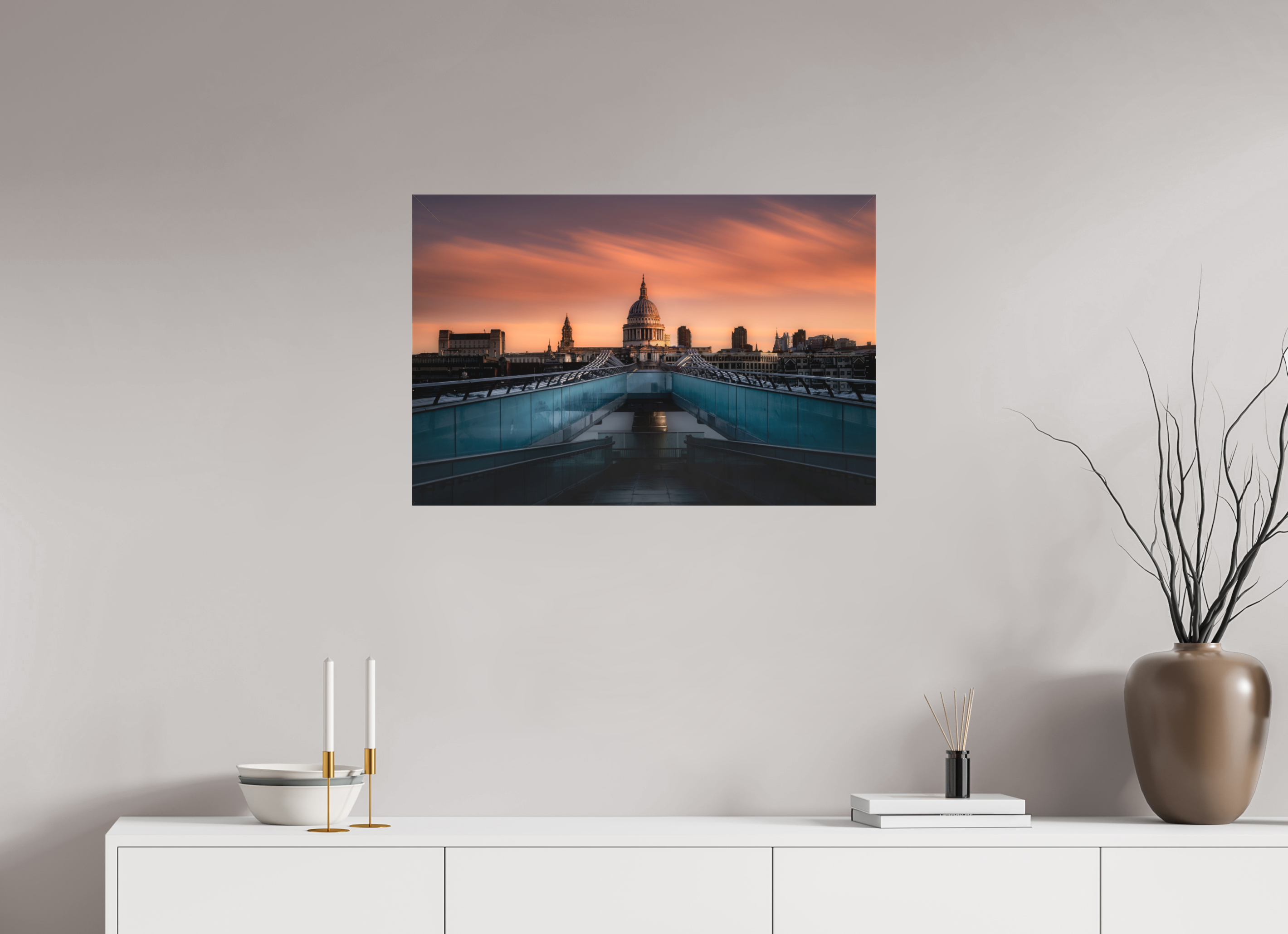 30 x 20″, Fine Art Textile Sunrise Over St. Paul's Cathedral