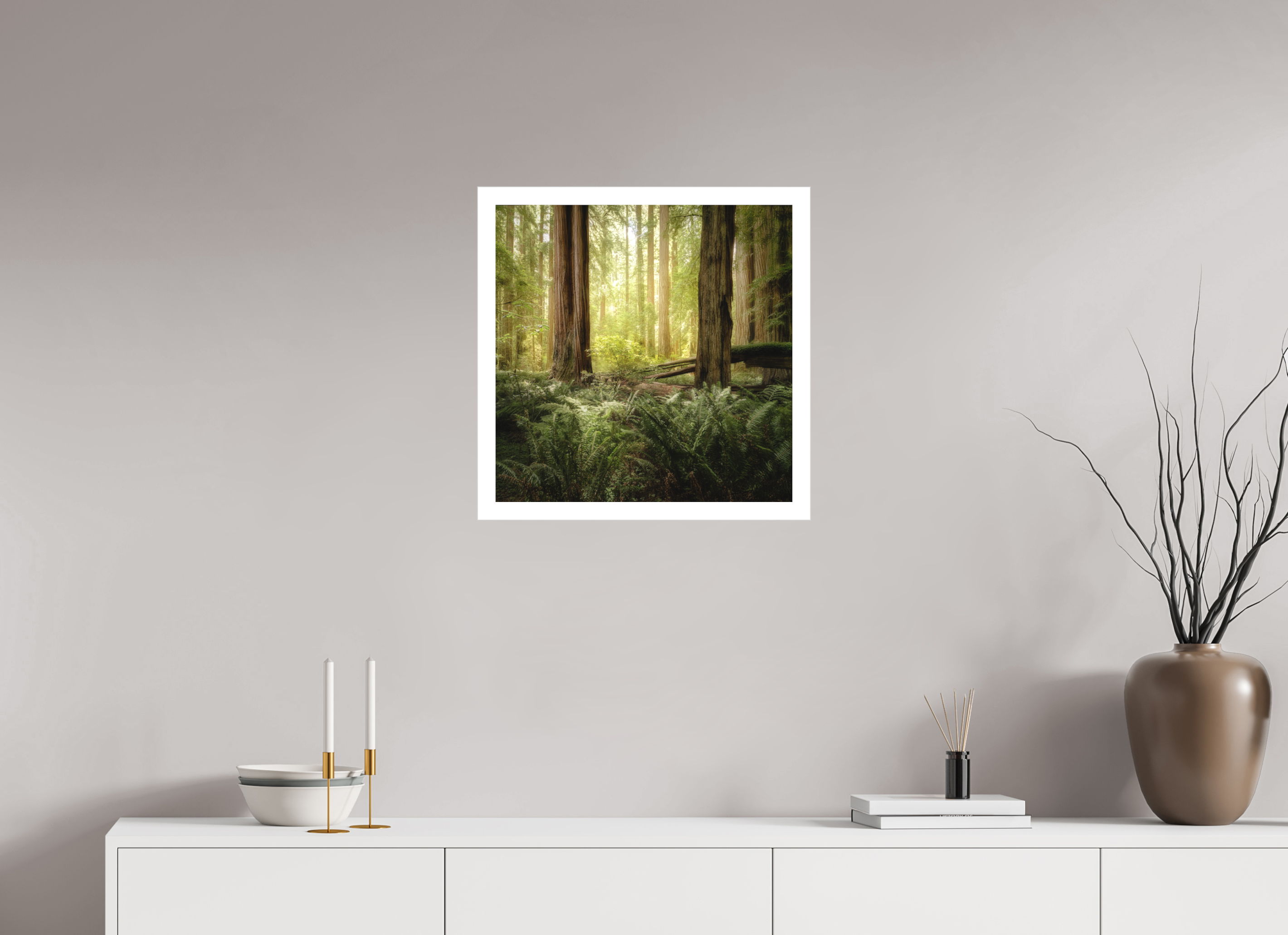20 x 20″, Bonded Acrylic Mat + Silver Frame Lux Armarium: Stout Grove