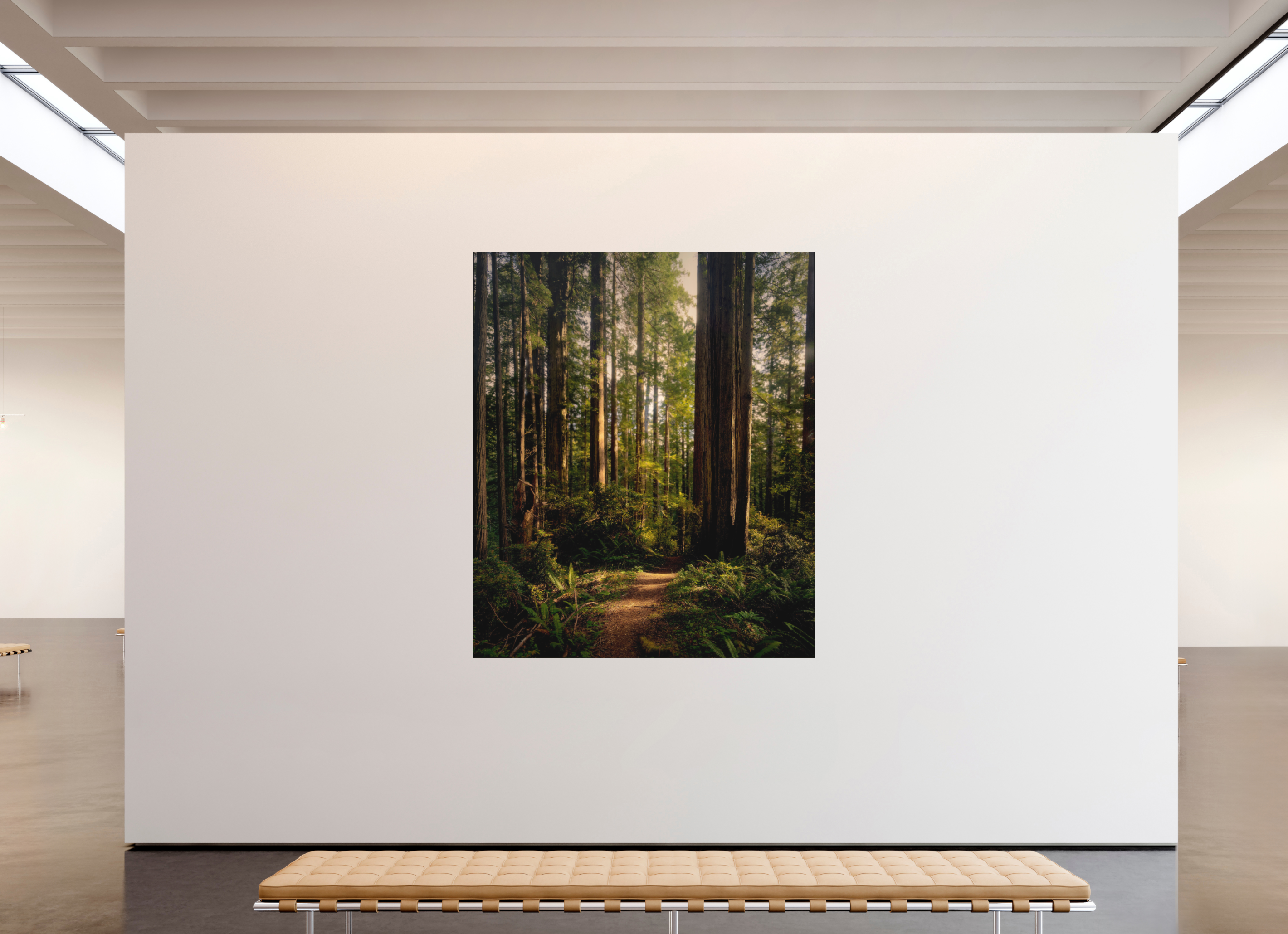 67 x 79.6″, Bonded Acrylic Gold Frame "I went to the woods . . .."