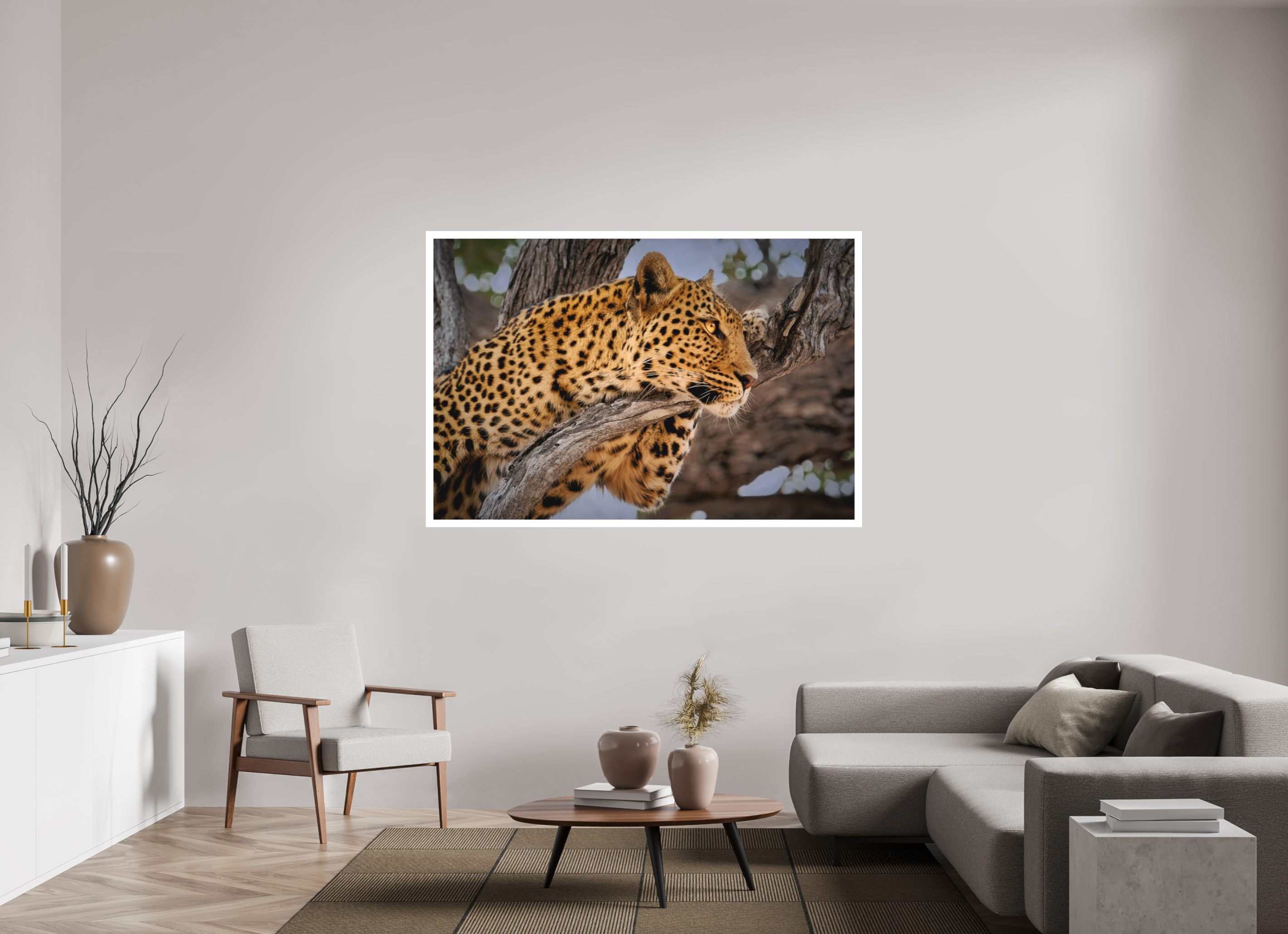 66 x 44″, Fine Art Bonded Acrylic Leopard Princess of Savute