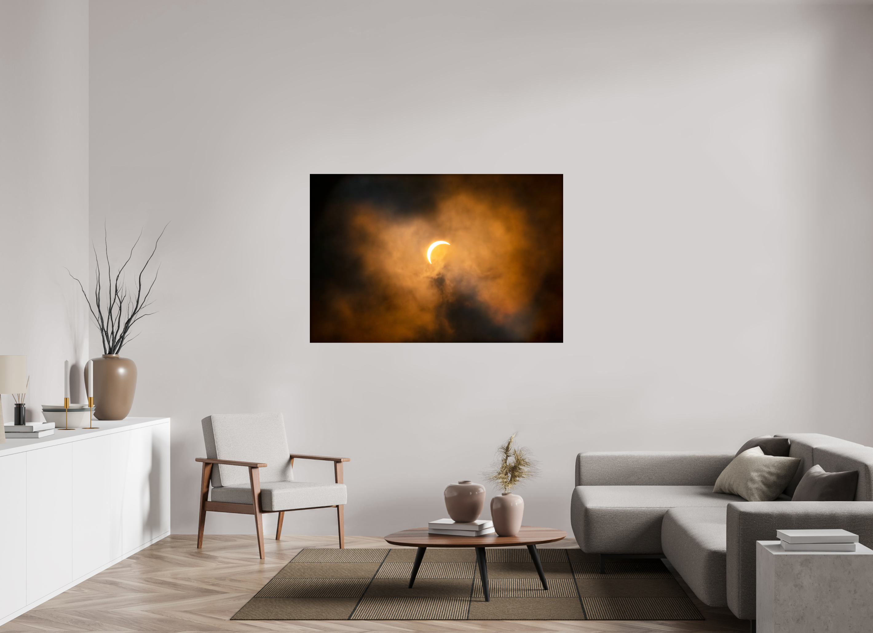 60 x 40″, Giclée Alu-Dibond 2024 Eclipse: Crescent Sun