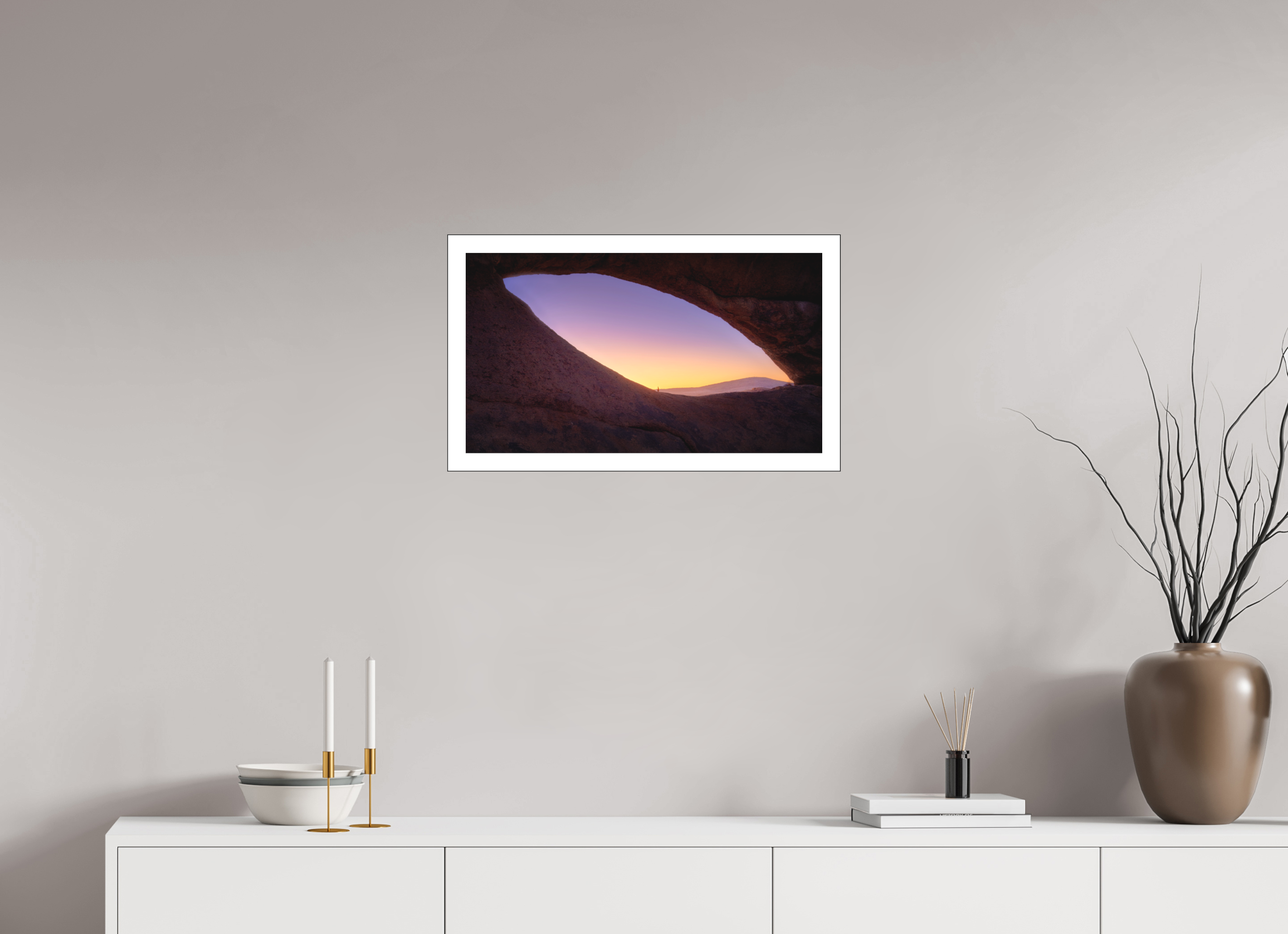 24 x 13.5″, Bonded Acrylic Mat + Black Frame Spitzkoppe — The Eye, Namibia