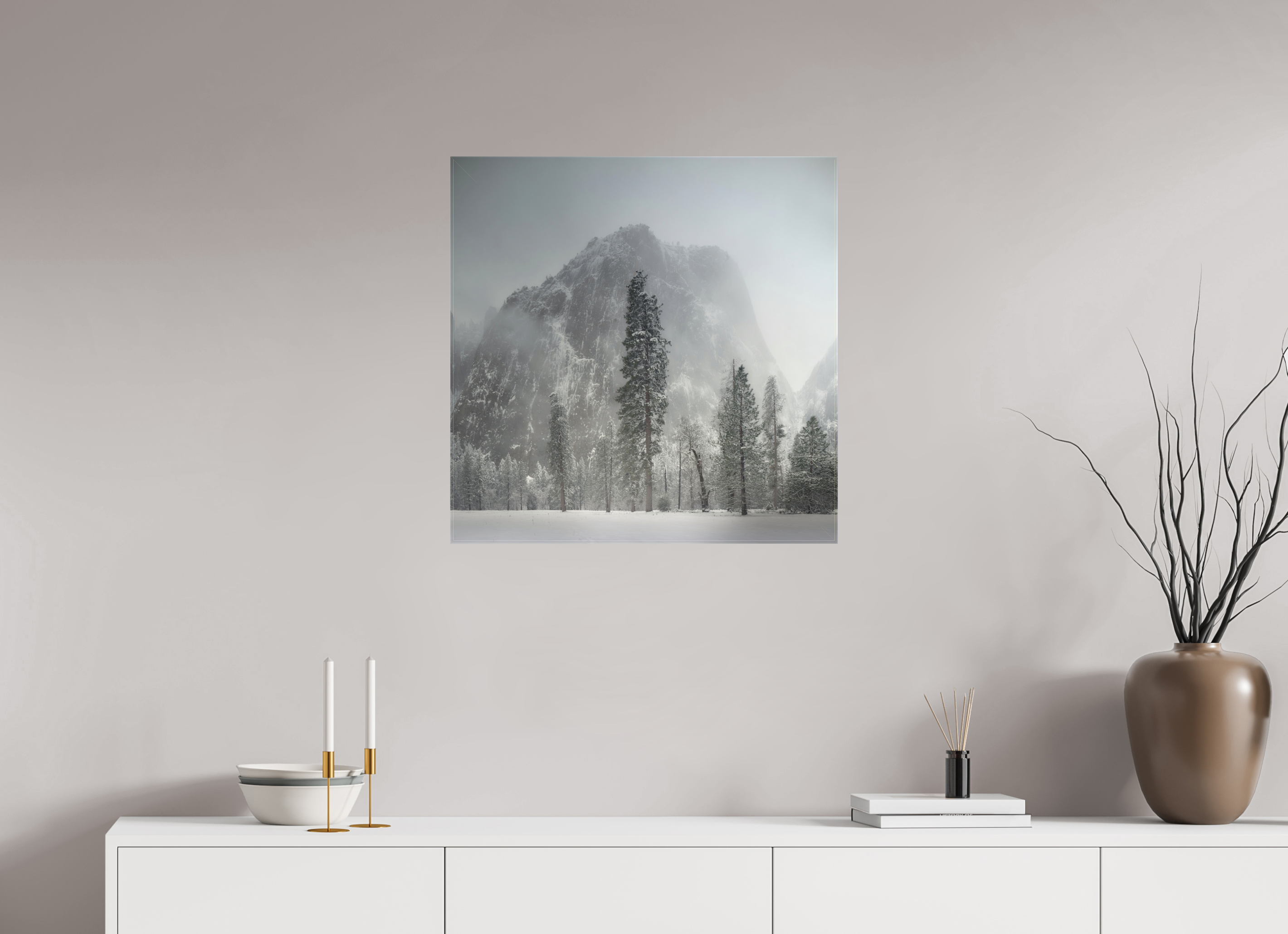25 x 25″, Fine Art Textile Winter Is Here