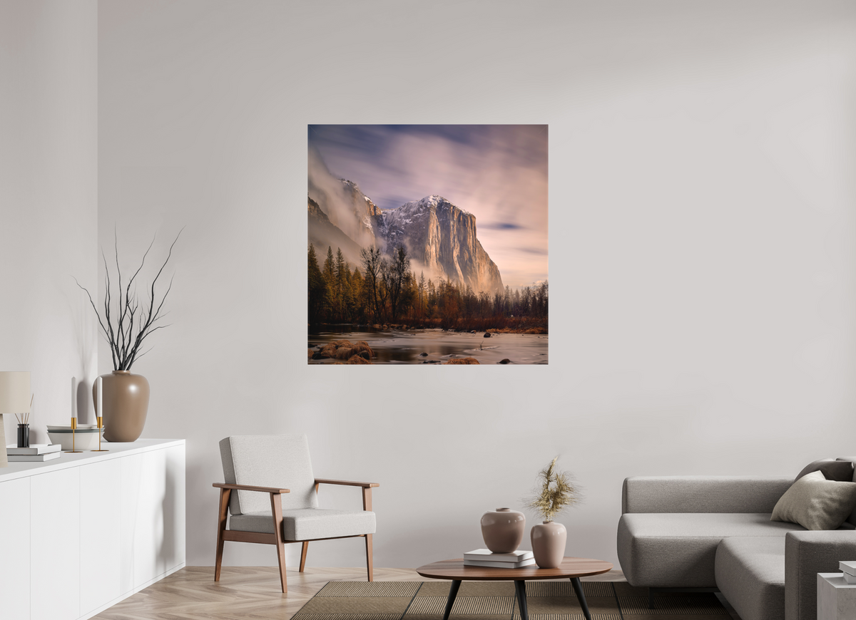45 x 45″, Fine Art Textile El Capitan at Dawn