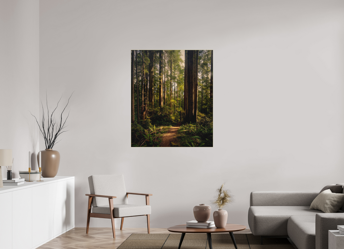 39 x 46.3″, Bonded Acrylic Gold Frame "I went to the woods . . .."